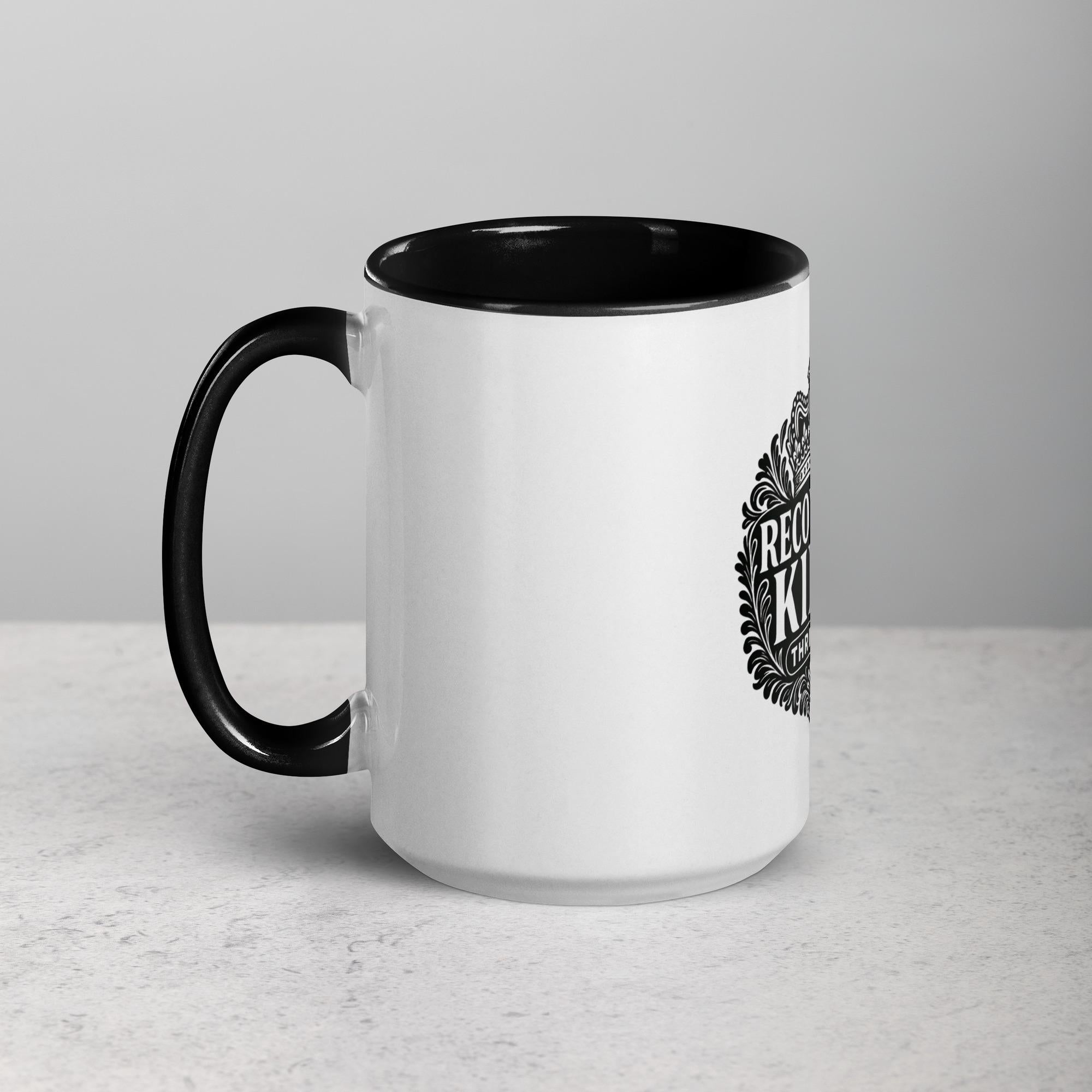 Recovery King Mug: Black Inside, Thriving Gift
