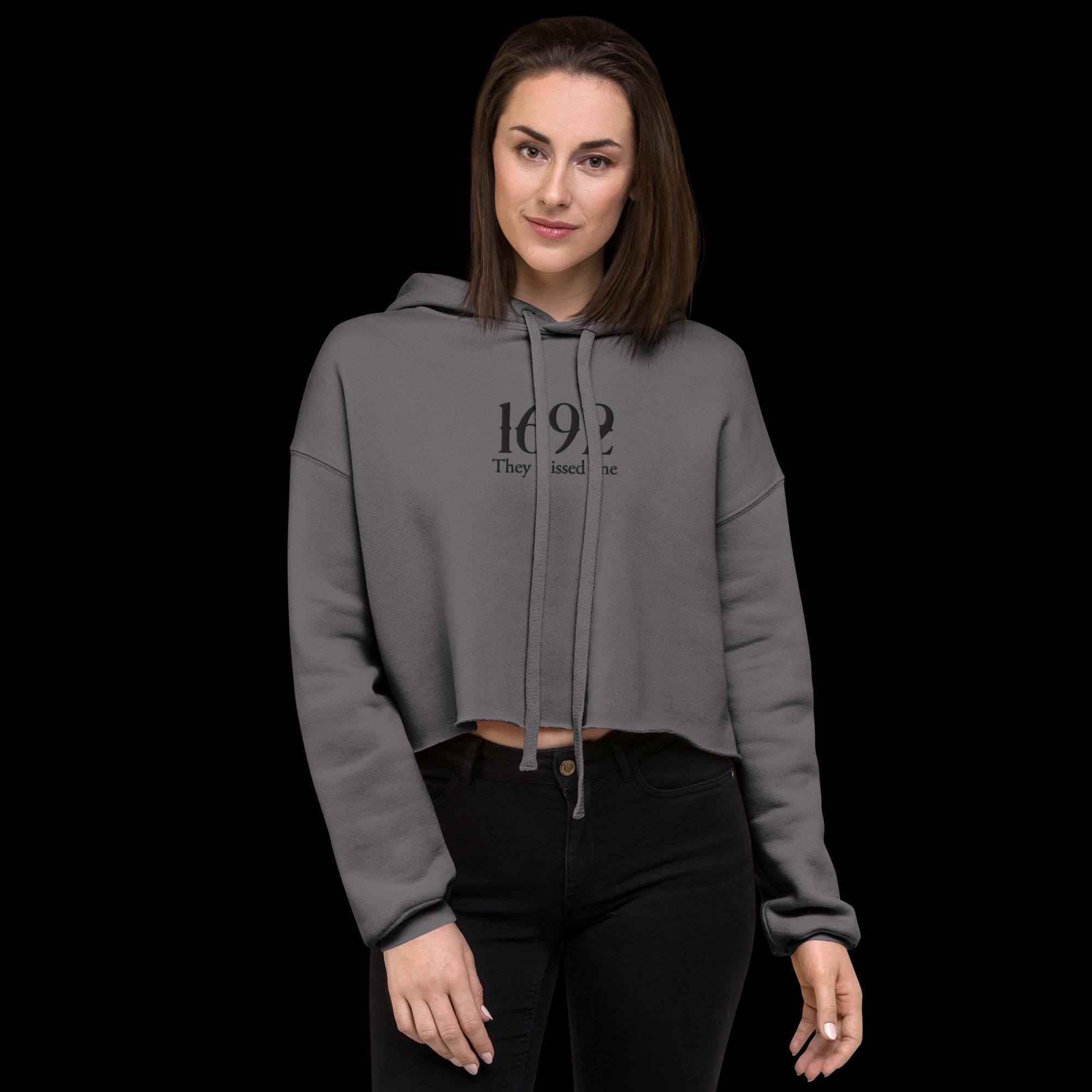 Embroidered Halloween Cropped Sweatshirt: Salem Witch, Spooky Season