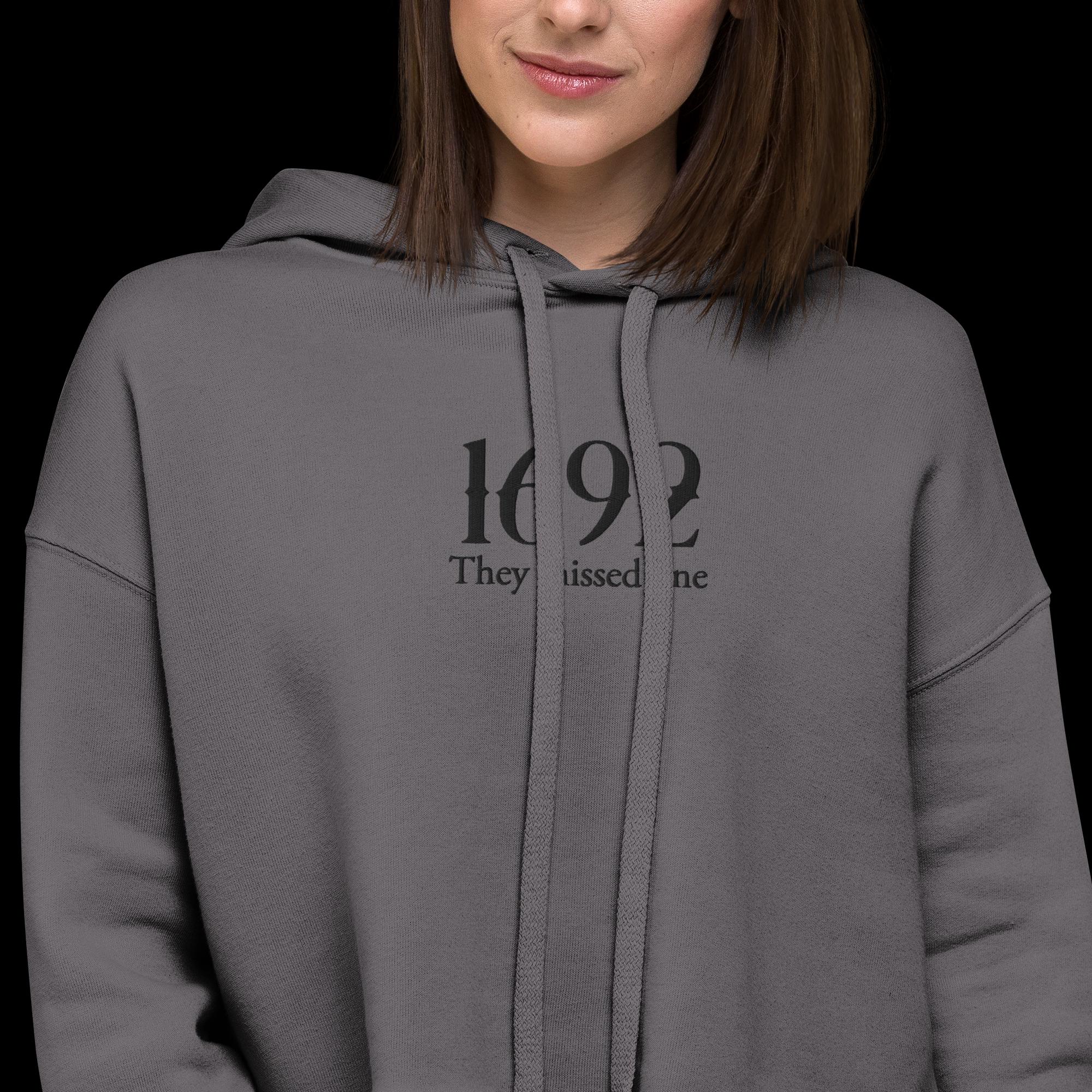 Embroidered Halloween Cropped Sweatshirt: Salem Witch, Spooky Season