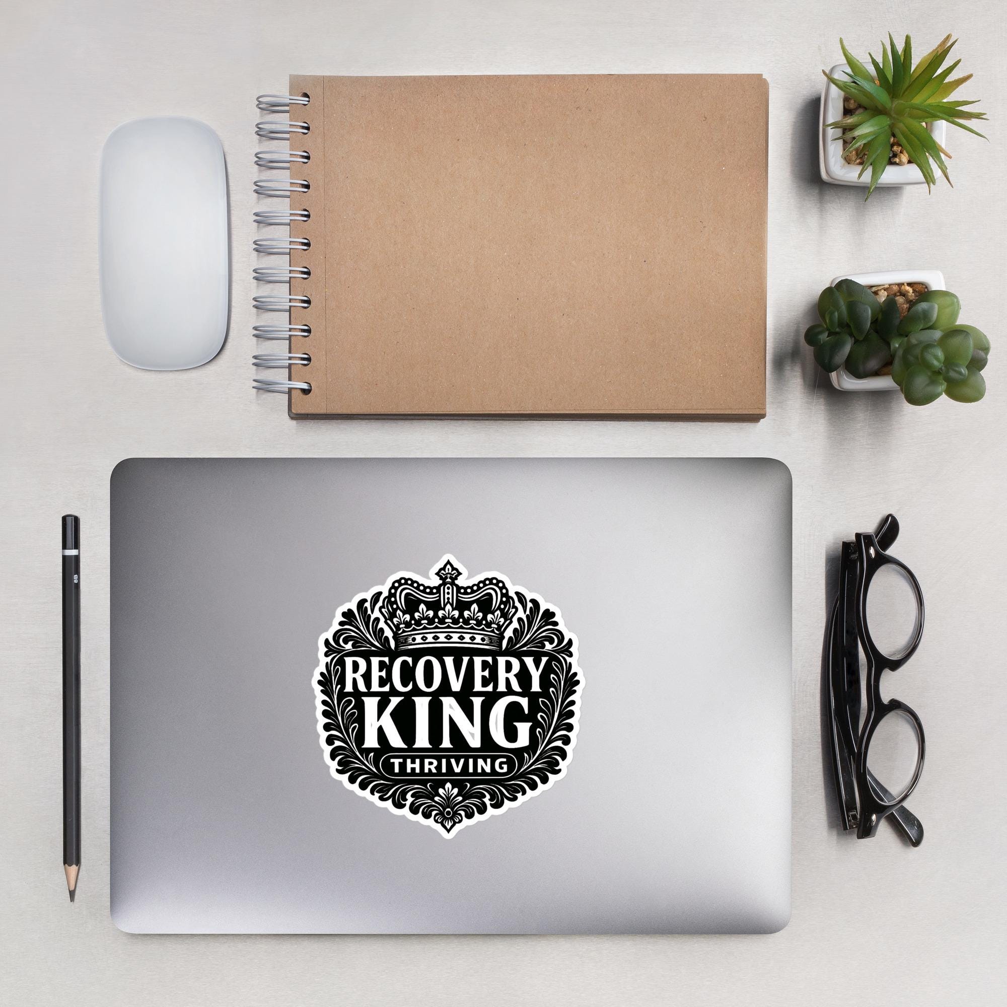 Recovery King Crown Sticker: Addiction, Cancer, Trauma Support