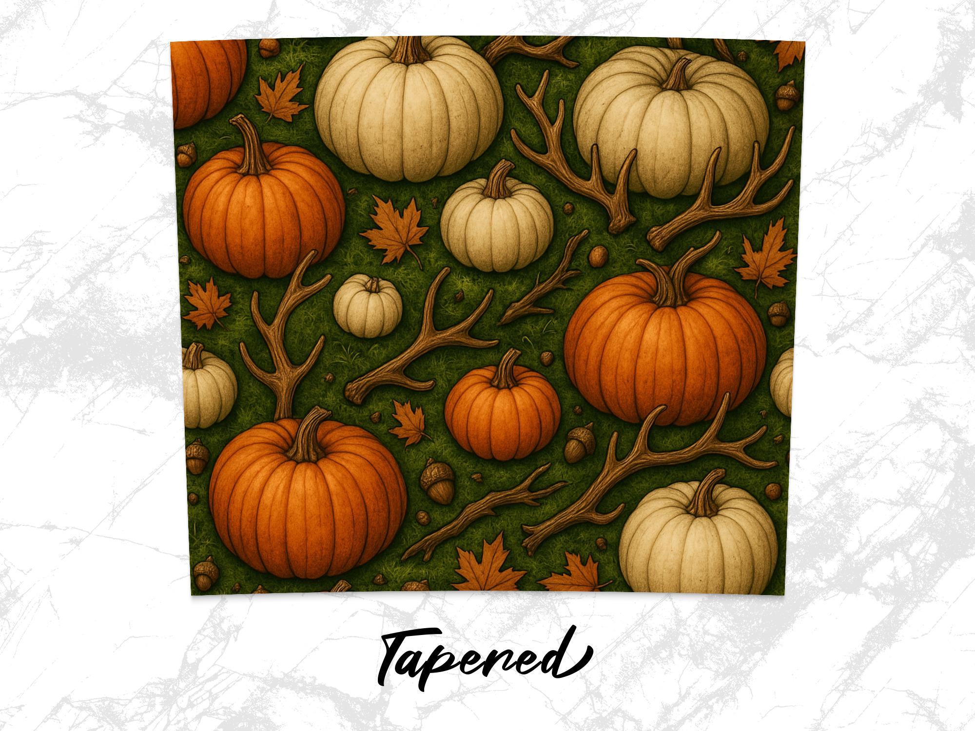 Pumpkin Antler Tumbler Wrap: Fall Harvest Design (Digital Download PNG File 20oz Tumbler )