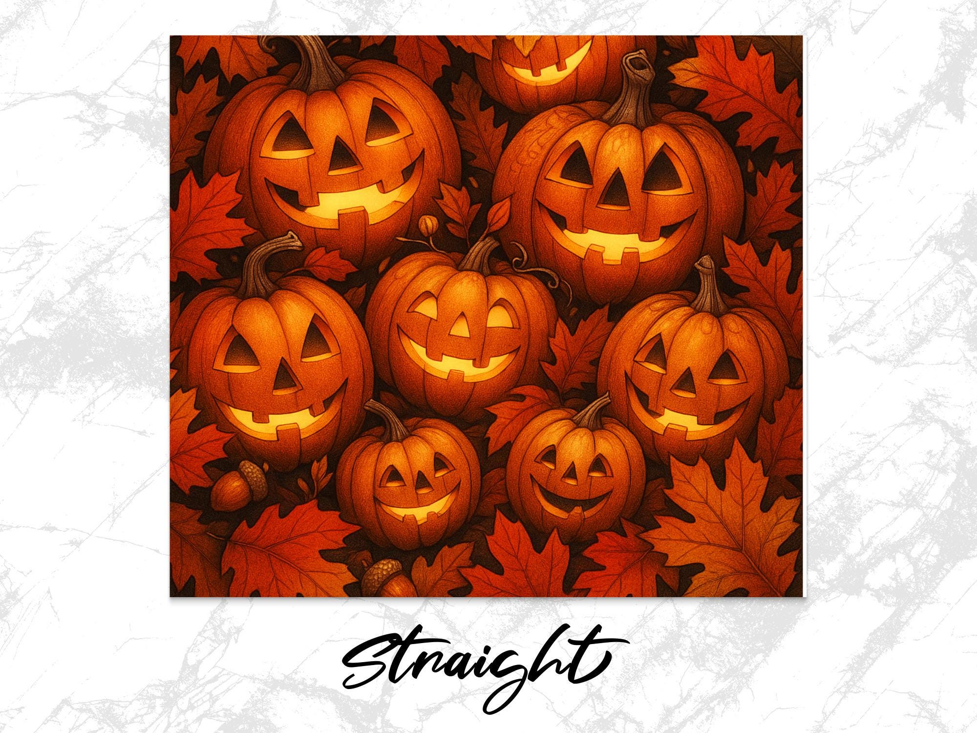 Jack O' Lantern T-Shirt & Tumbler Design: Halloween Pumpkin Faces (Digital Download)