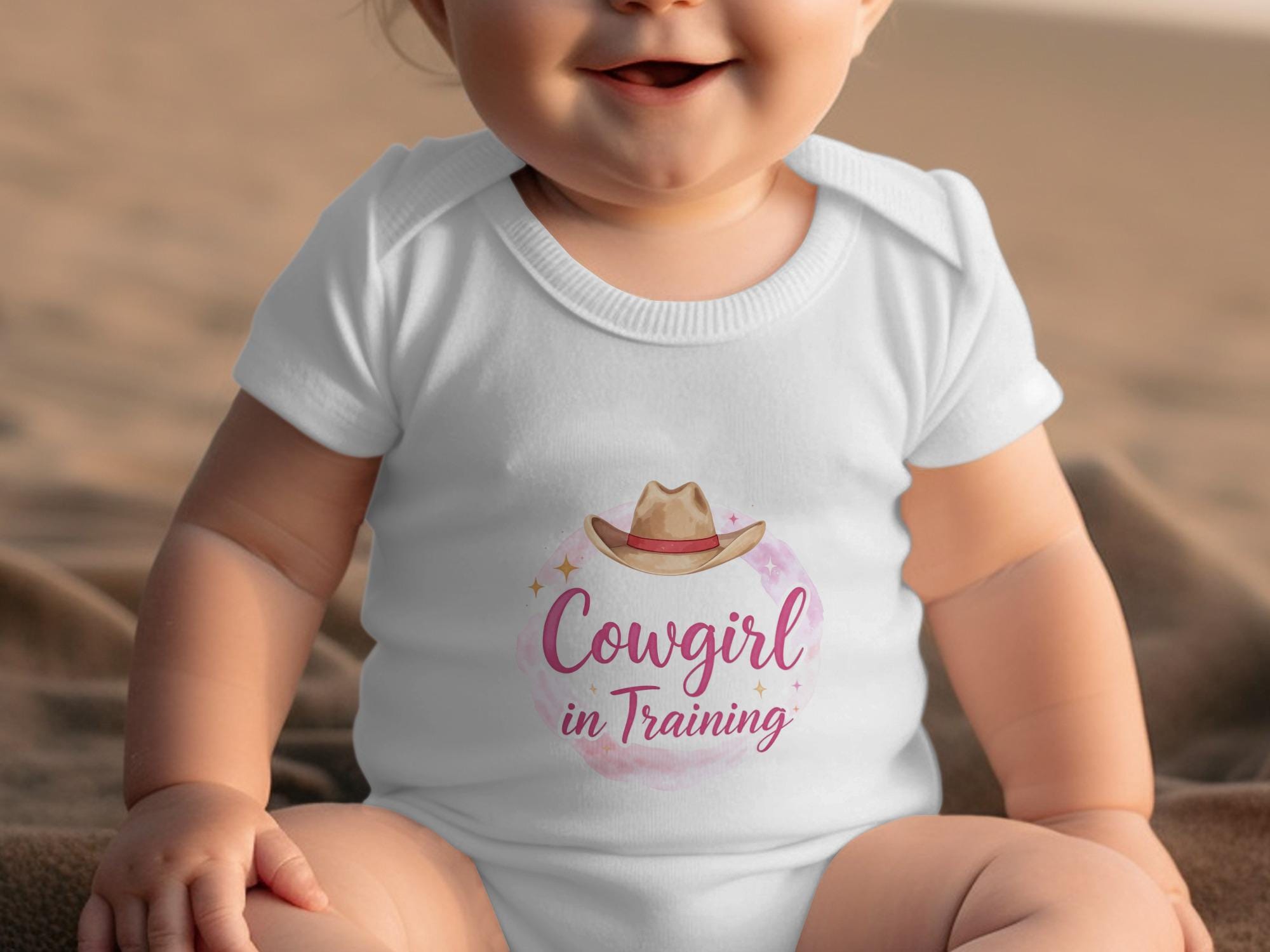 Cowgirl In Training Shirt: Watercolor Rodeo Tee, Pink Cowboy Hat Onesie