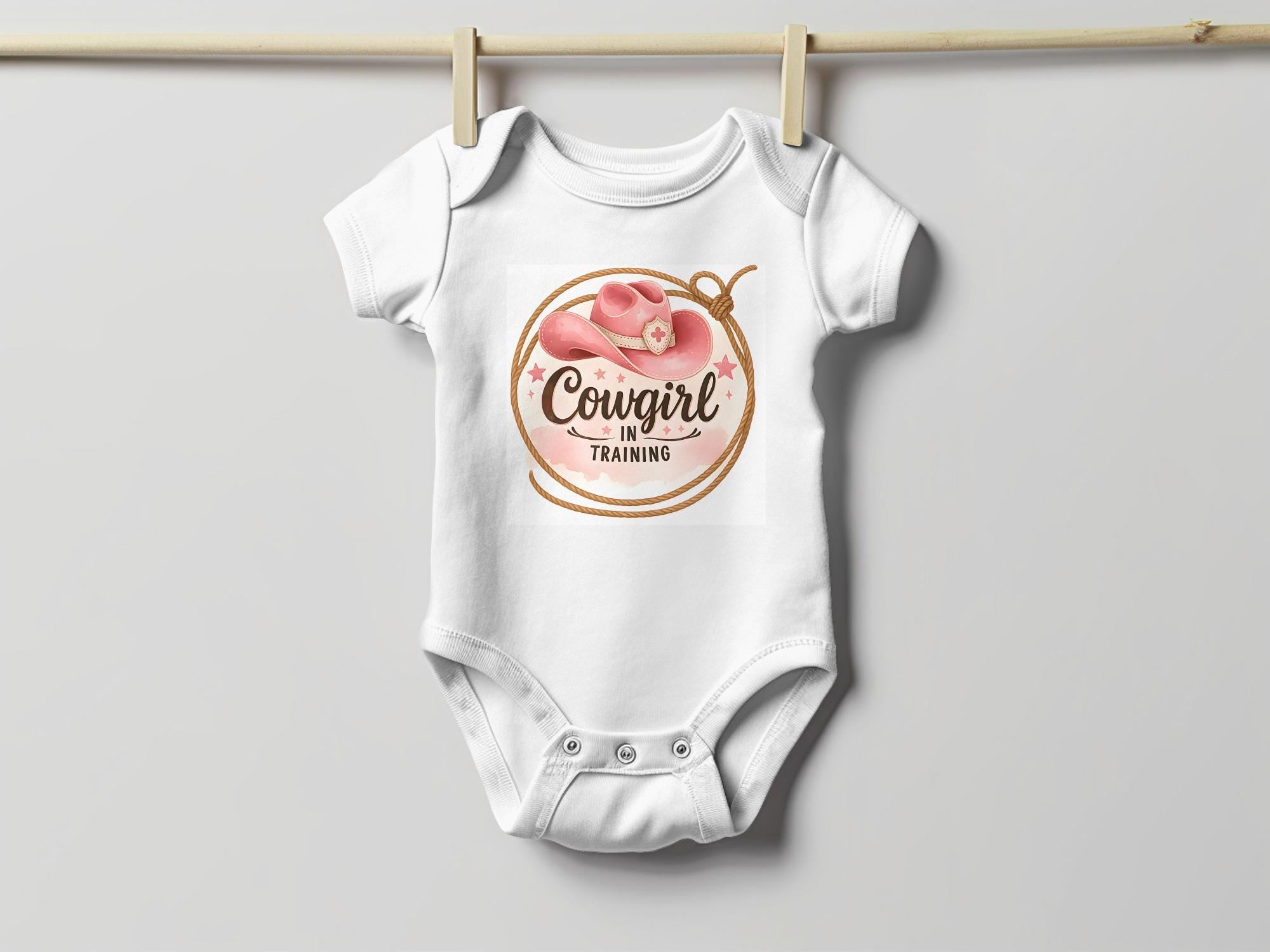 Cowgirl in Training Shirt, Pink Hat Tee, Future Rodeo Star Onesie, Western Baby Gift, Pink Cowboy , Little Cowgirl Gift, Baby shower gift,