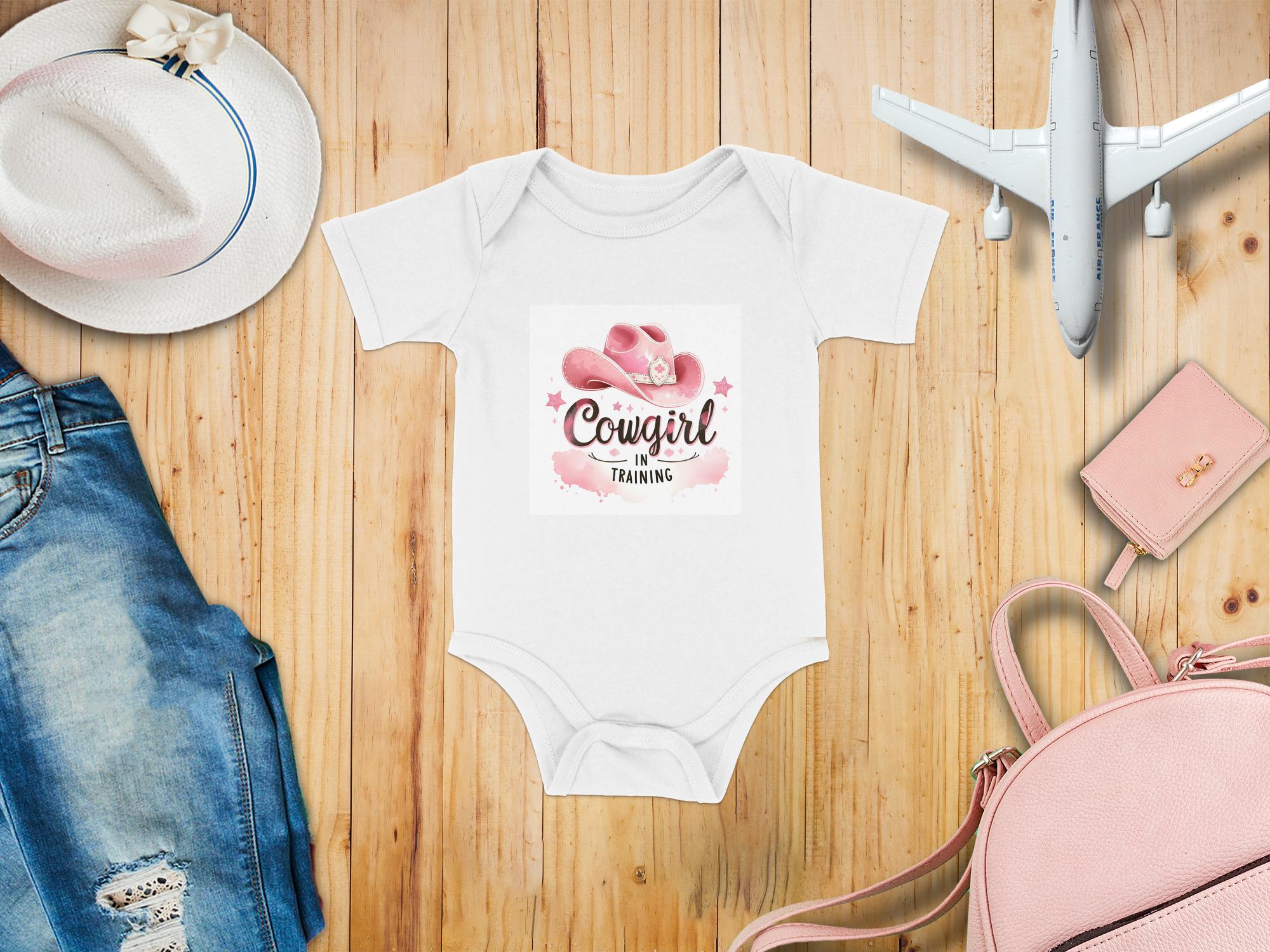 Cowgirl in Training Onesie: Pink Cowgirl Hat, Future Rodeo Star