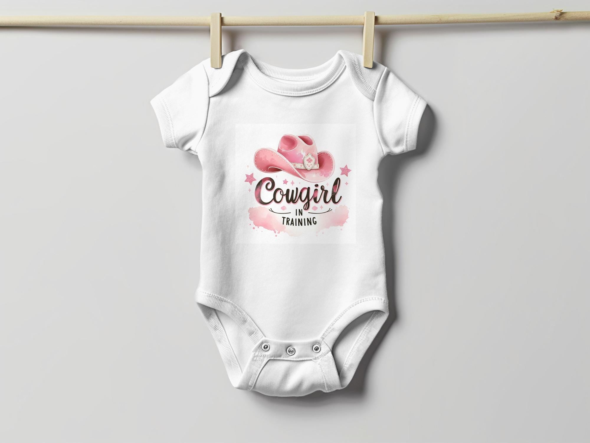 Cowgirl in Training Onesie: Pink Cowgirl Hat, Future Rodeo Star