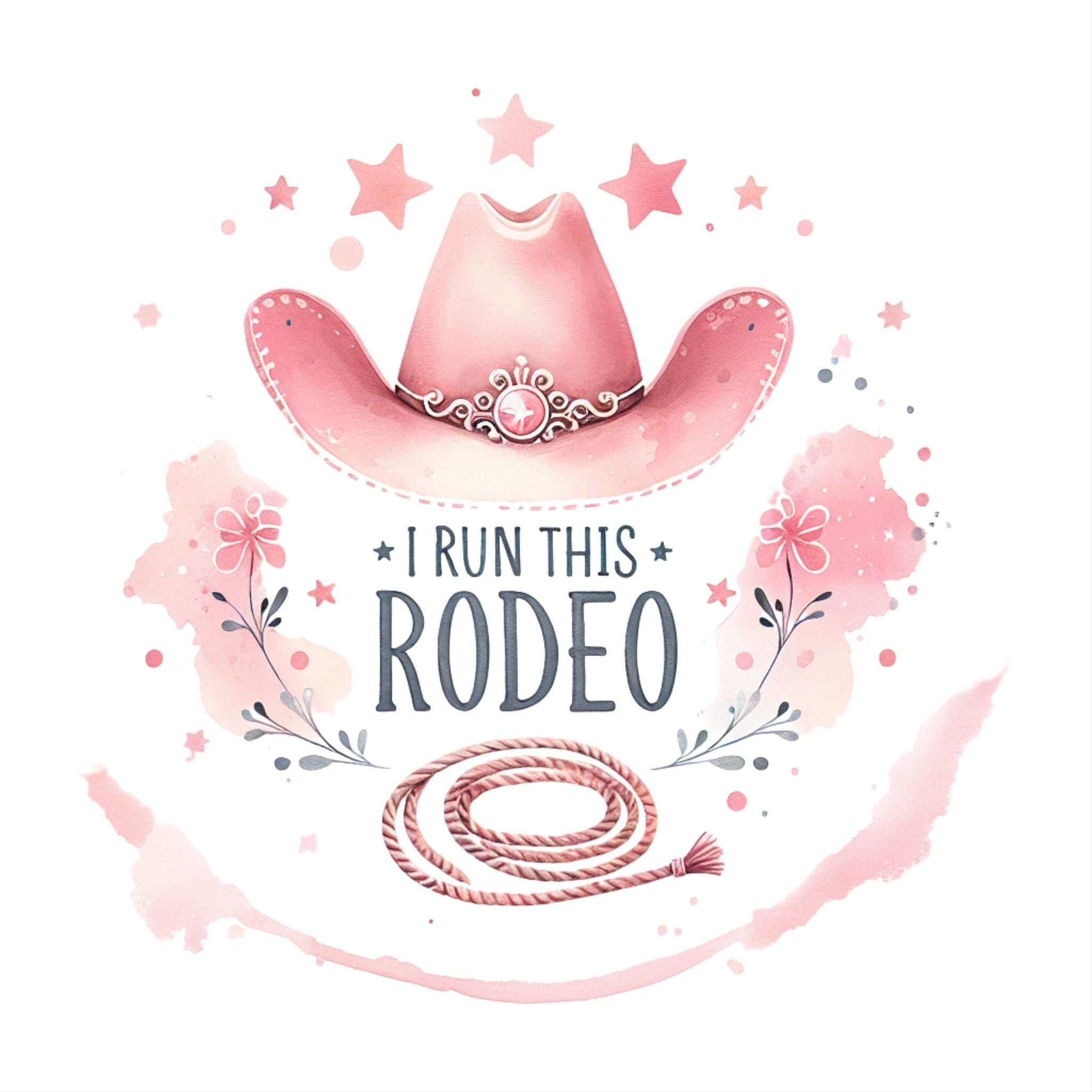 Rodeo T-Shirt, Rodeo Onesie, Pink Cowgirl Hat Shirt, I Run This Rodeo Tee, Baby Gift, Girl Rodeo Outfit, Baby Shower Gift, baby onesie, gift