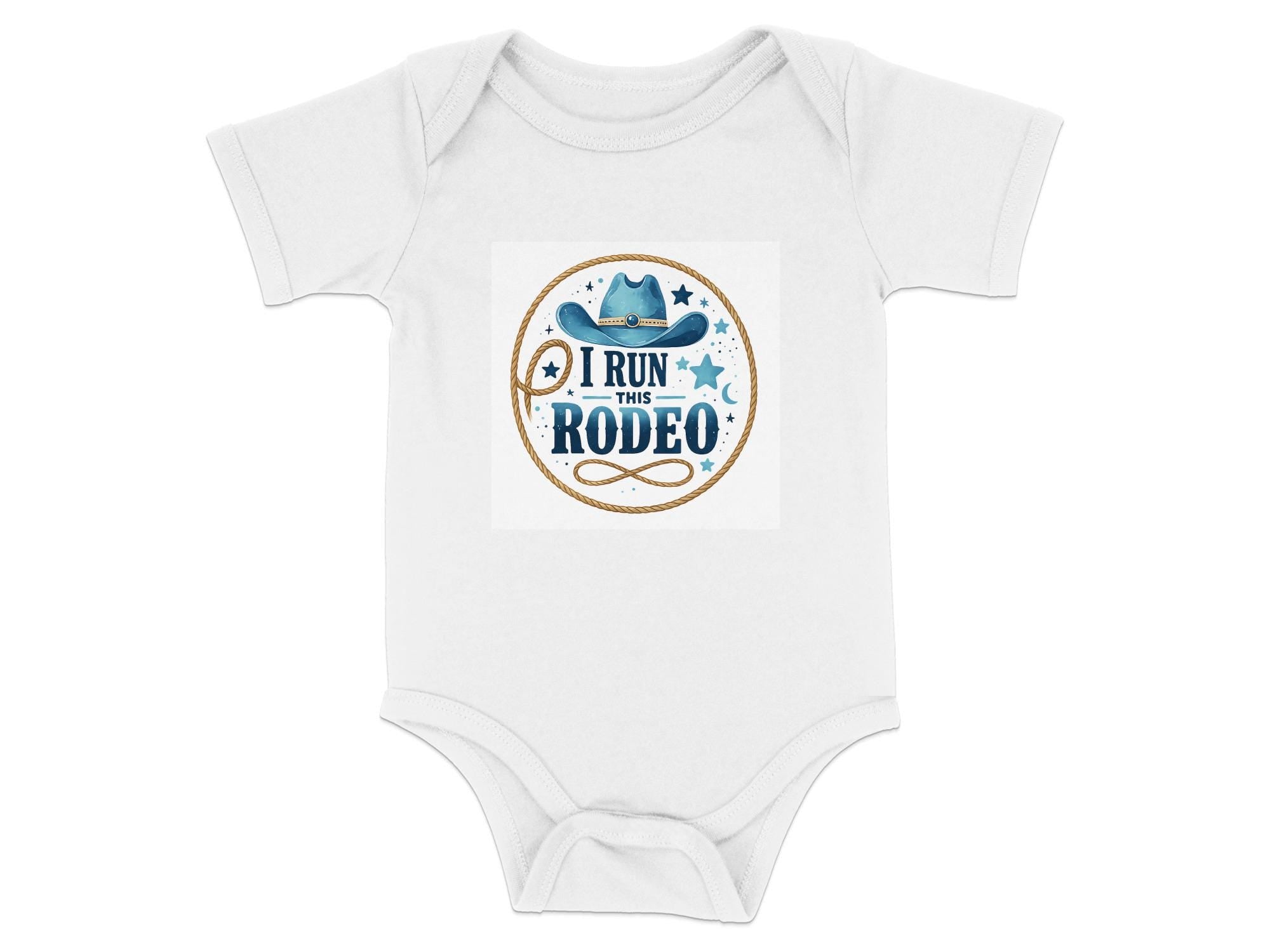 I Run This Rodeo T-Shirt, Rodeo Onesie, Cowboy Hat Shirt, Western Baby, Cowboy Baby, Rodeo Party, Baby Shower Gift, New Baby Gift, cowboy