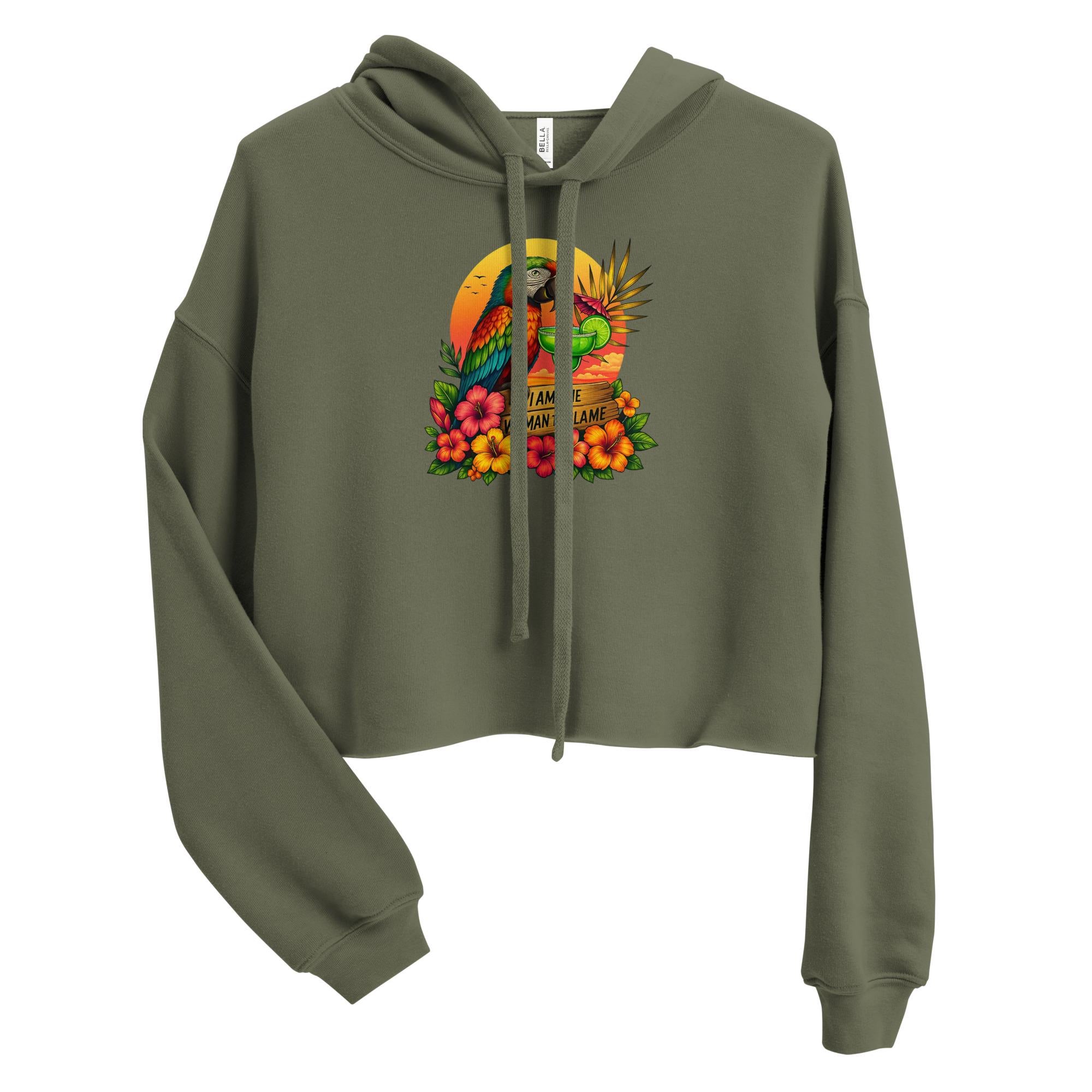 Parrothead Crop Hoodie: Jimmy Buffett Margaritaville Party Top