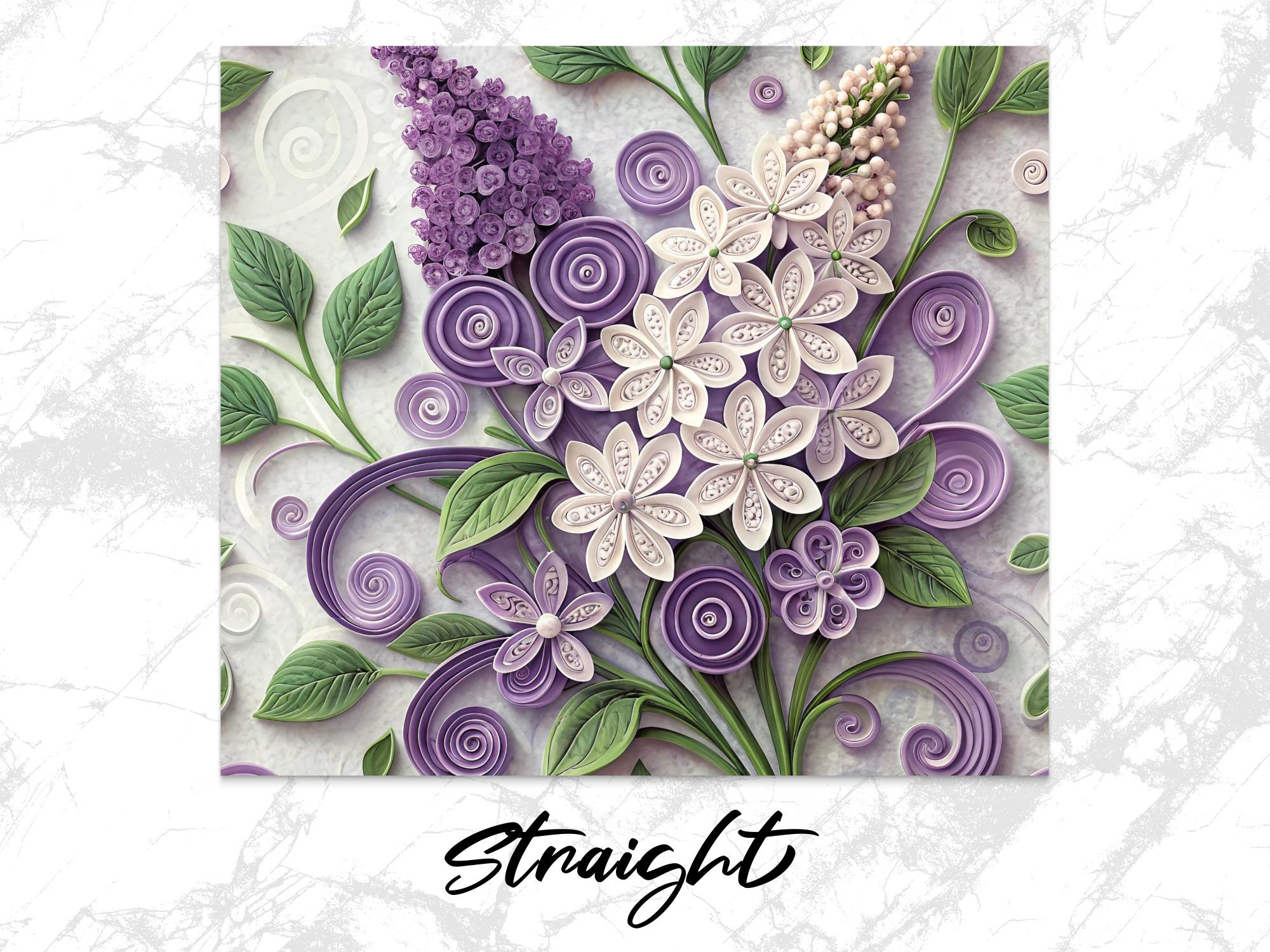 Lilac Floral Tumbler Wrap: 20oz Skinny Tumbler Sublimation Design (Digital Download)