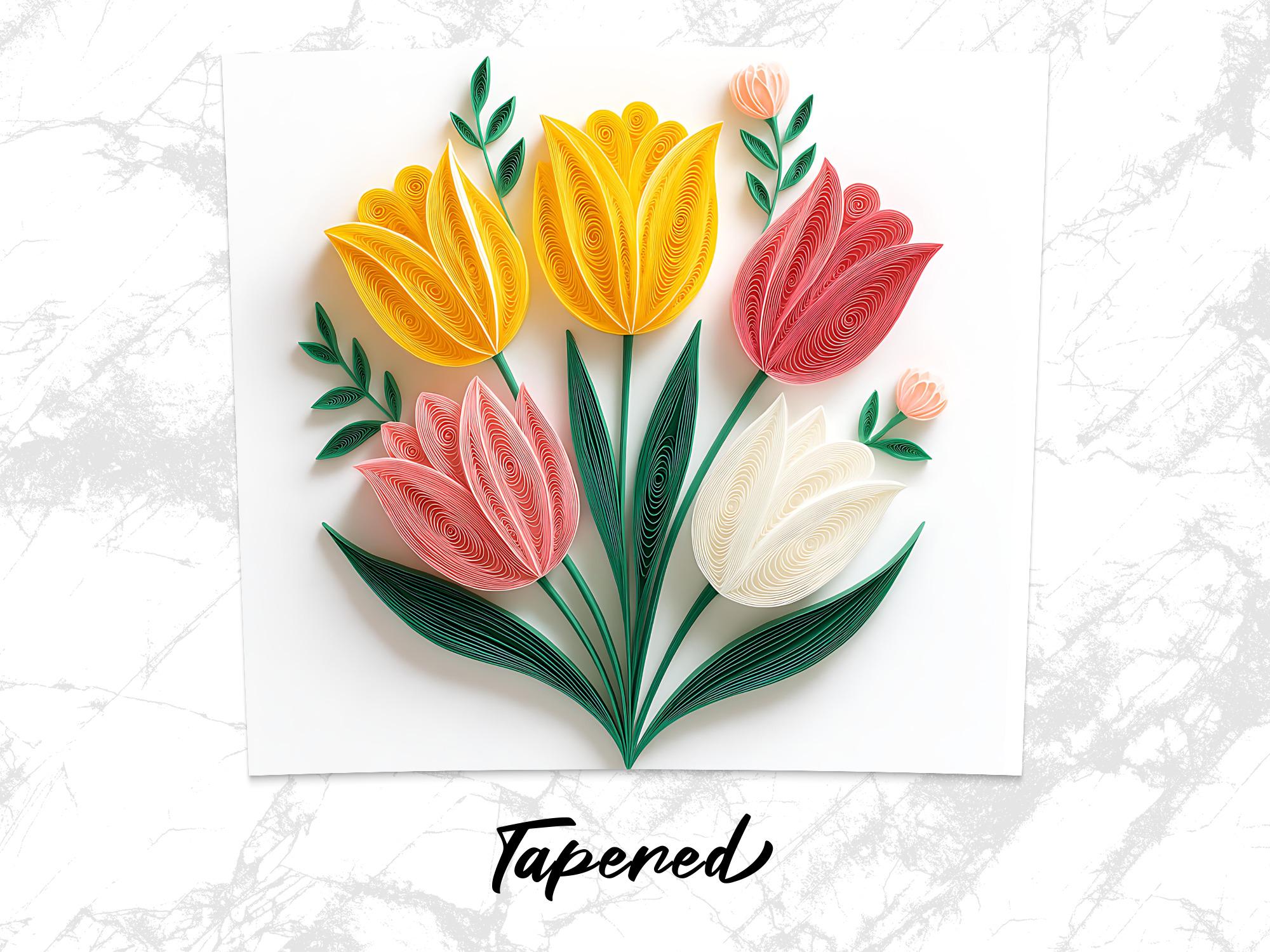 Quilled Tulips Tumbler Wrap: Paper Art Sublimation Design (Digital Download