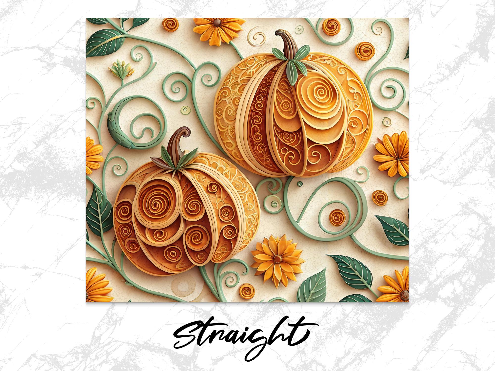 Floral Pumpkin Tumbler Wrap: Fall Sublimation Design (Digital Download)