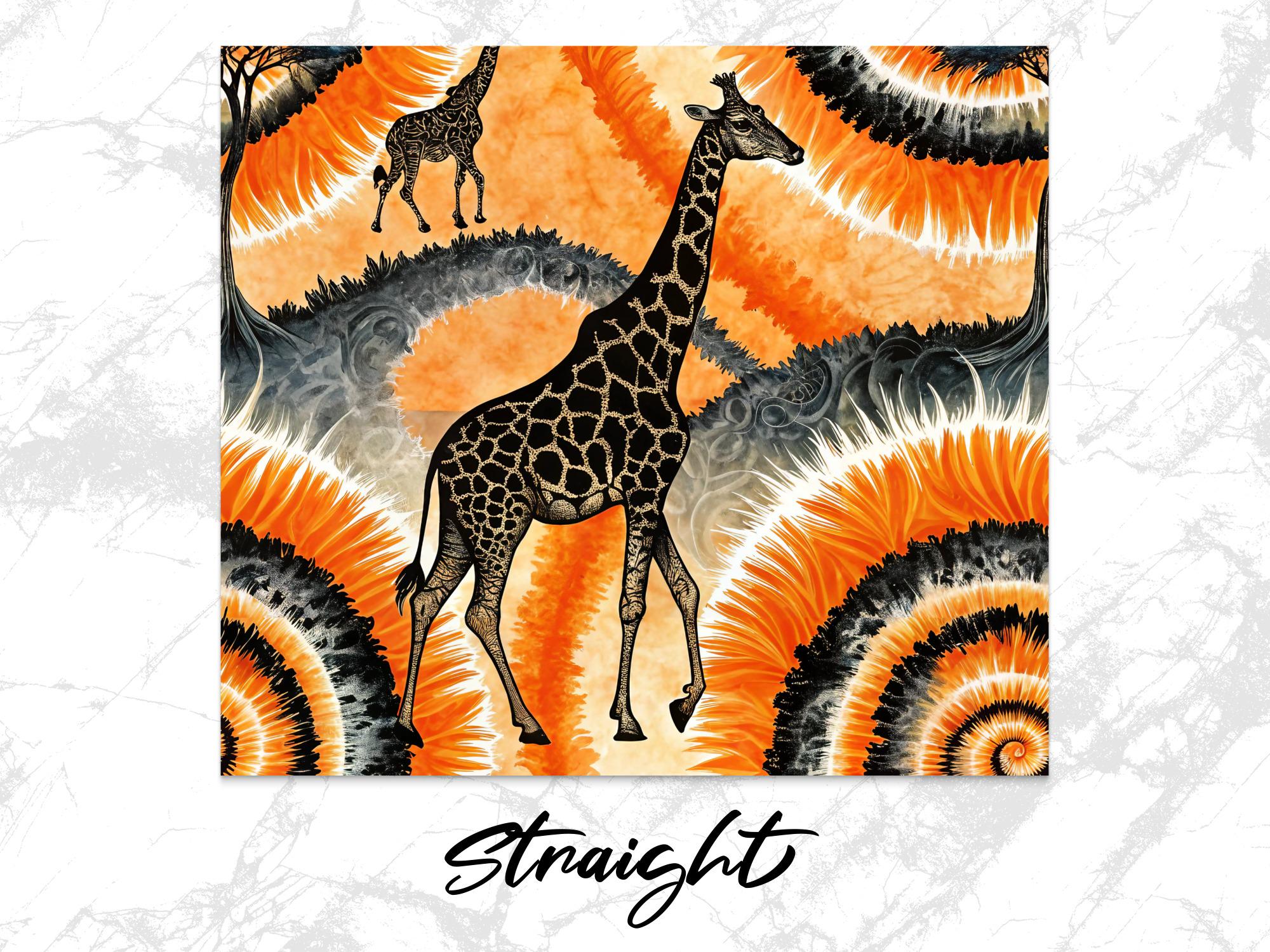 Giraffe Tumbler Wrap PNG: Tie Dye Animal Print, 20 oz Skinny Tumbler (Digital Download)