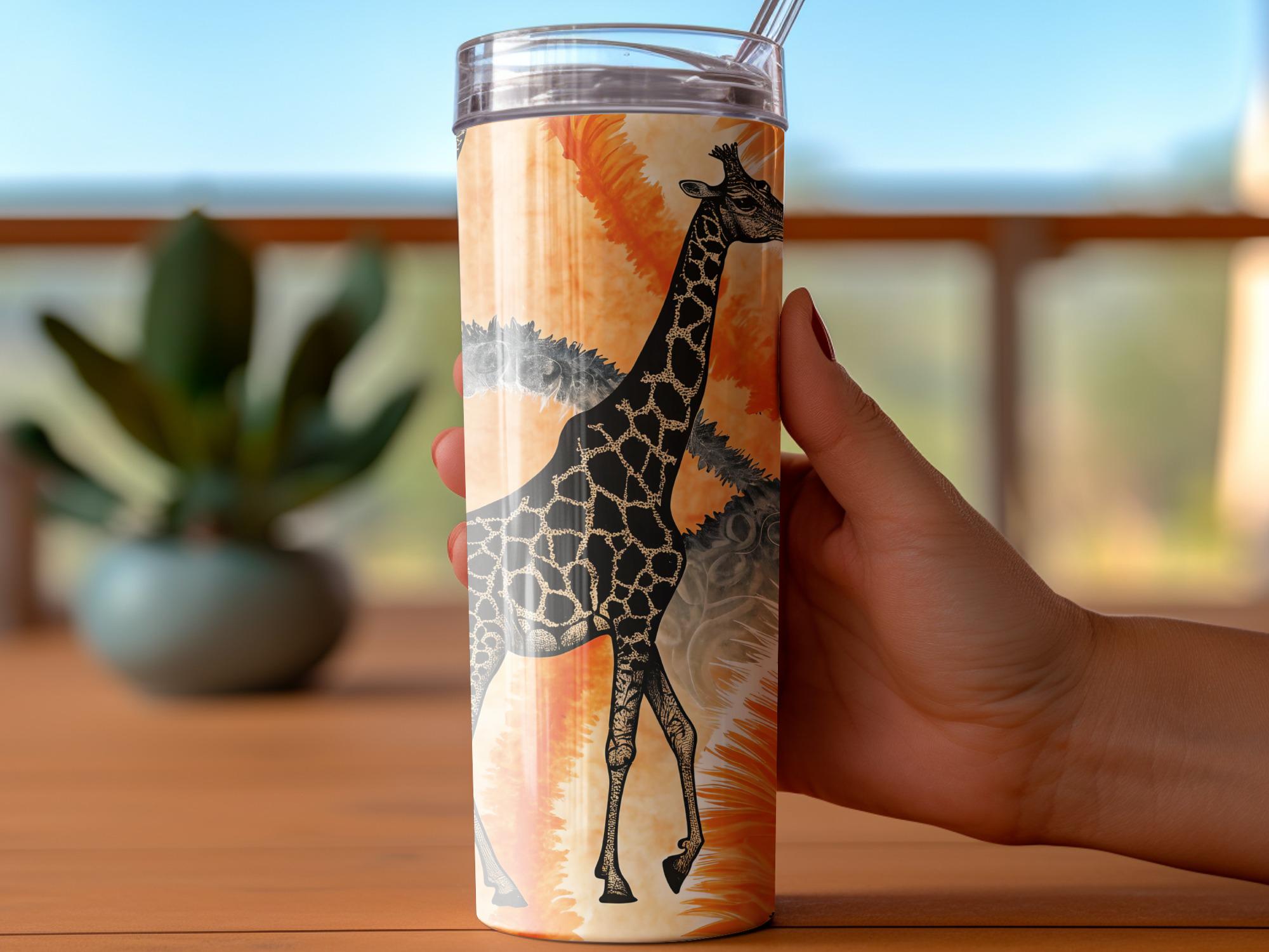 Giraffe Tumbler Wrap PNG: Tie Dye Animal Print, 20 oz Skinny Tumbler (Digital Download)