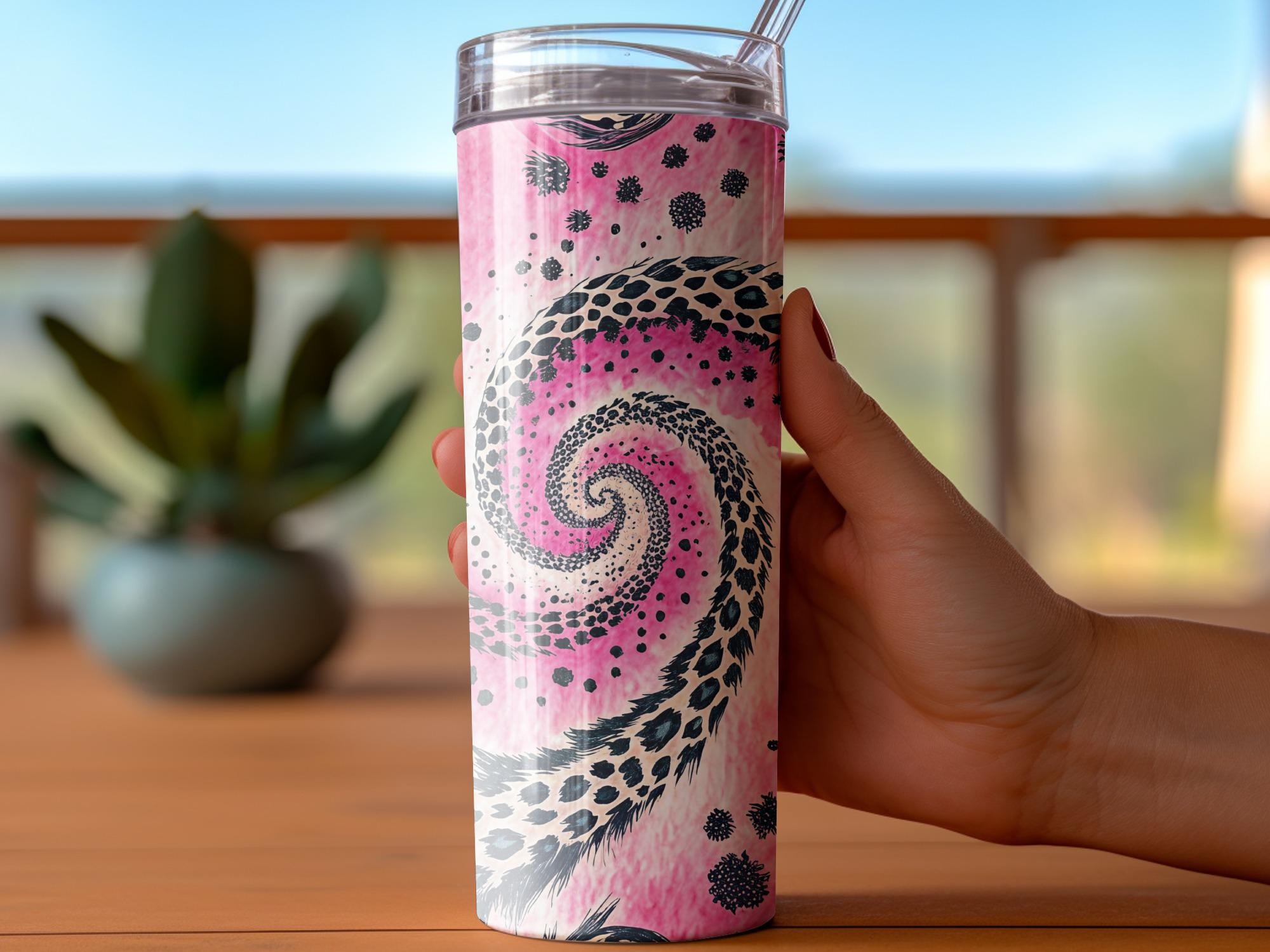 Pink Leopard Tumbler Wrap: Sublimation Skinny Tumbler Design (Digital Download)