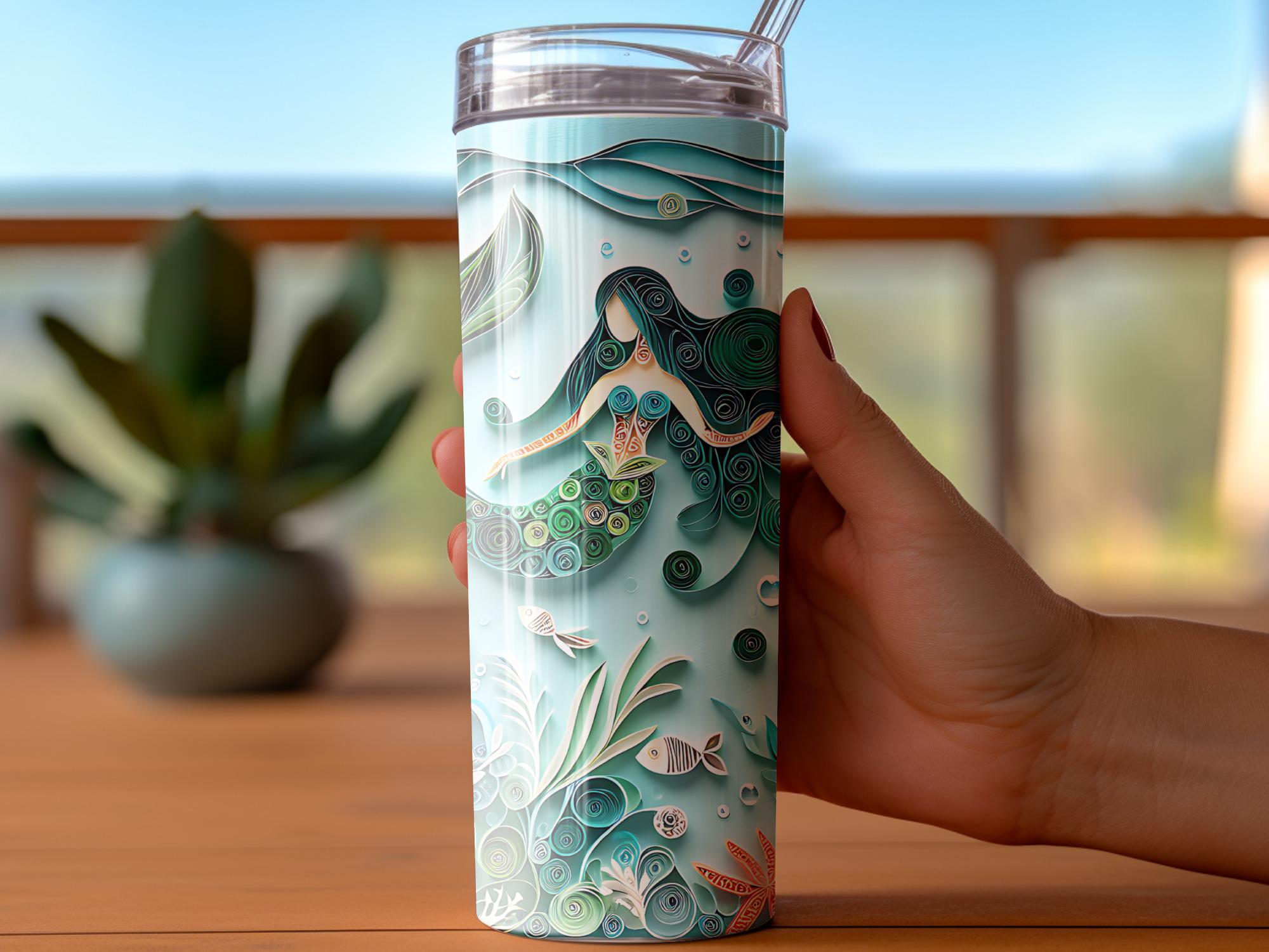Mermaid Tumbler Wrap: Paper Quilling Under The Sea Design (Digital Download