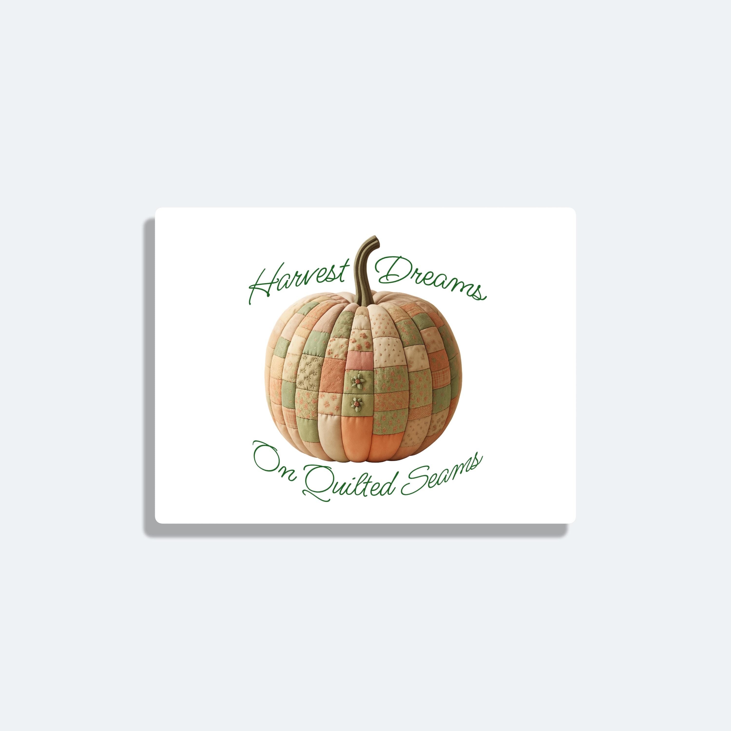 Quilted Pumpkin PNG: Harvest Dreams on Fabric (Digital Download)
