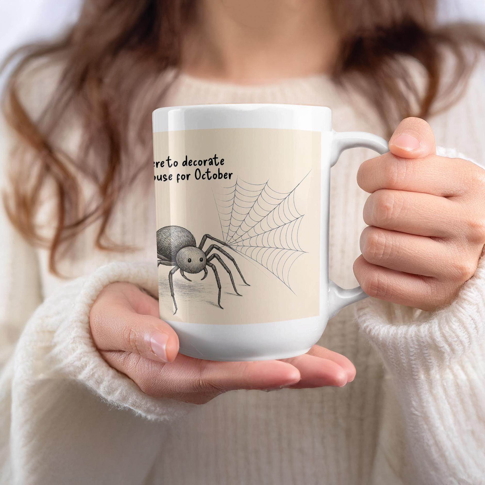 Spider Web Mug Wrap: Halloween 15oz Mug Sublimation Design (Digital Download)