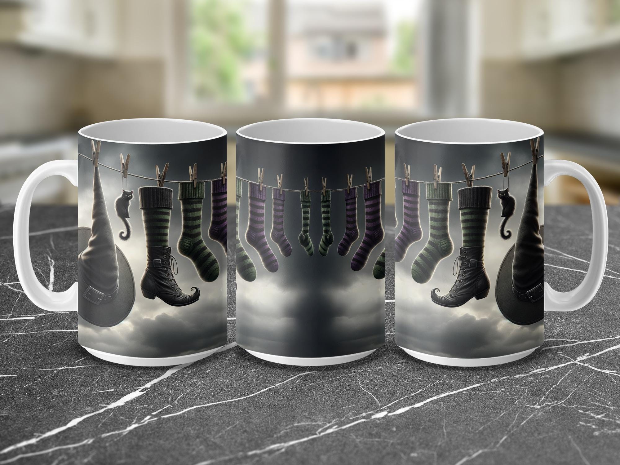 Witch Laundry Mug Wrap: Halloween Sublimation Design (Digital Download)