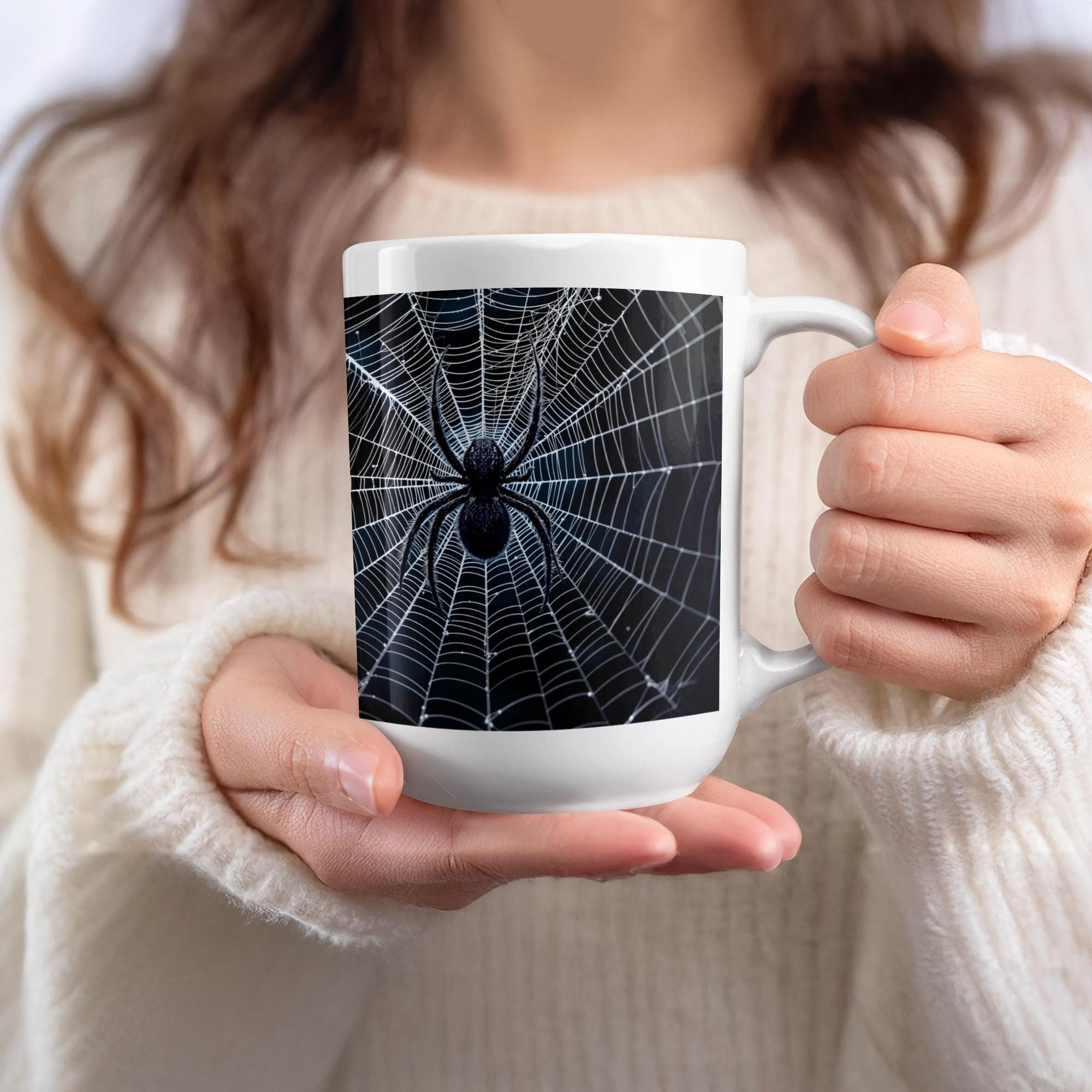 Gothic Spider Web Mug Wrap: 15oz Sublimation Design (Digital Download)
