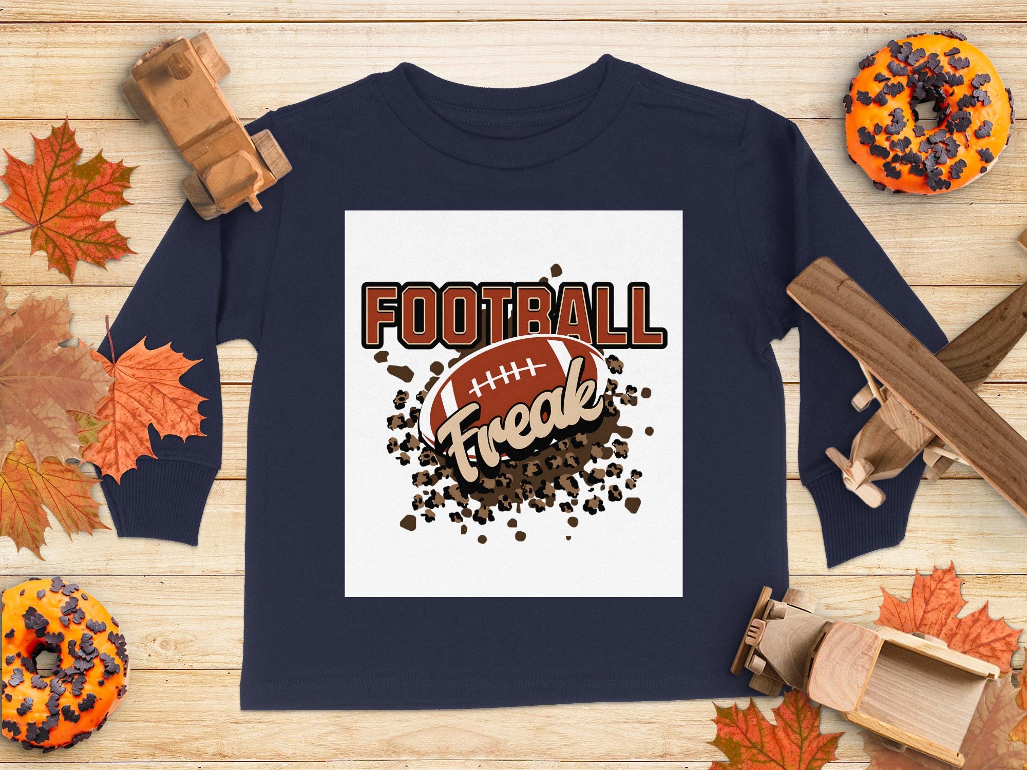 Football Freak Toddler Shirt: Long Sleeve Cotton Tee