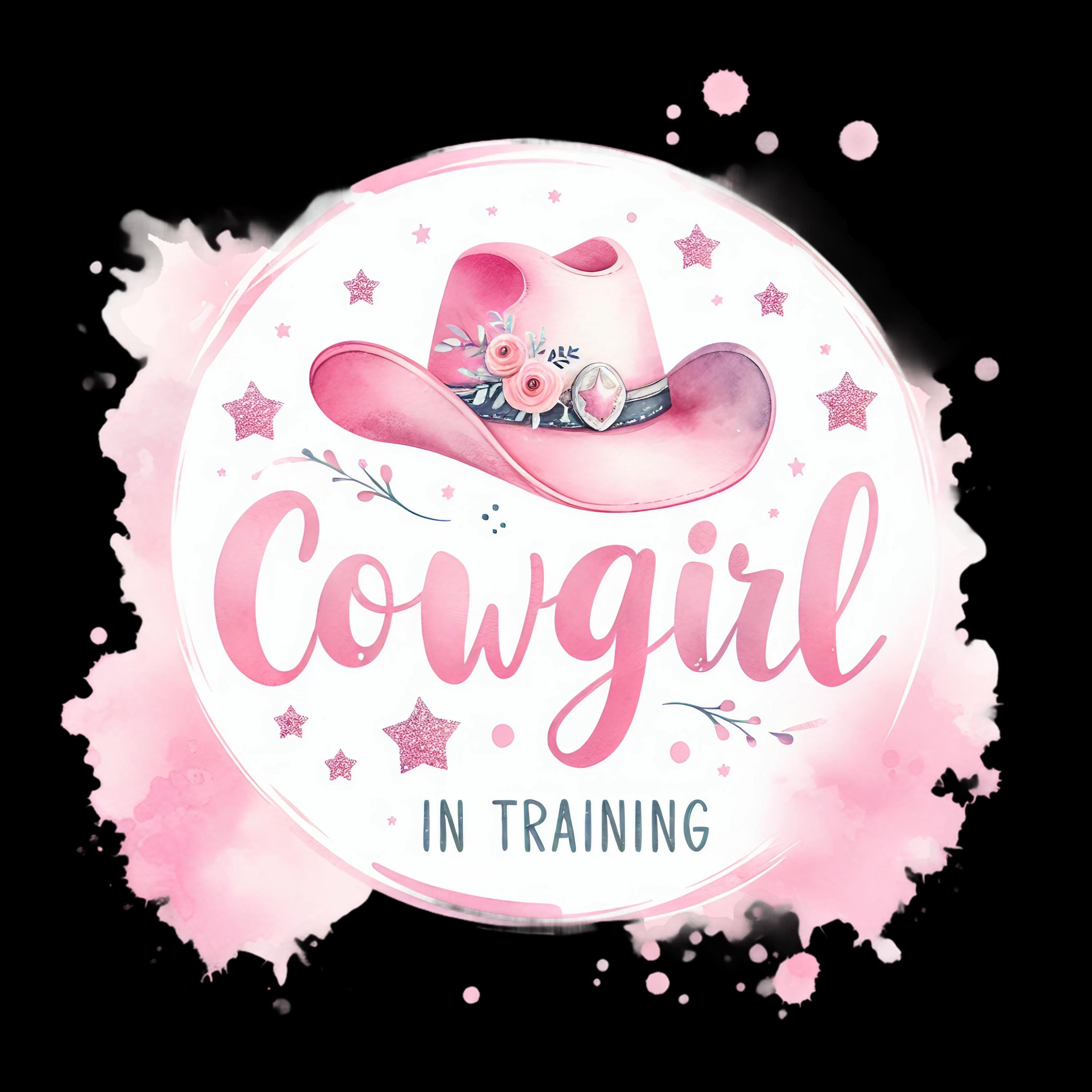 Cowgirl in Training T-Shirt or Onesie: Pink Cowboy Hat, Floral Design