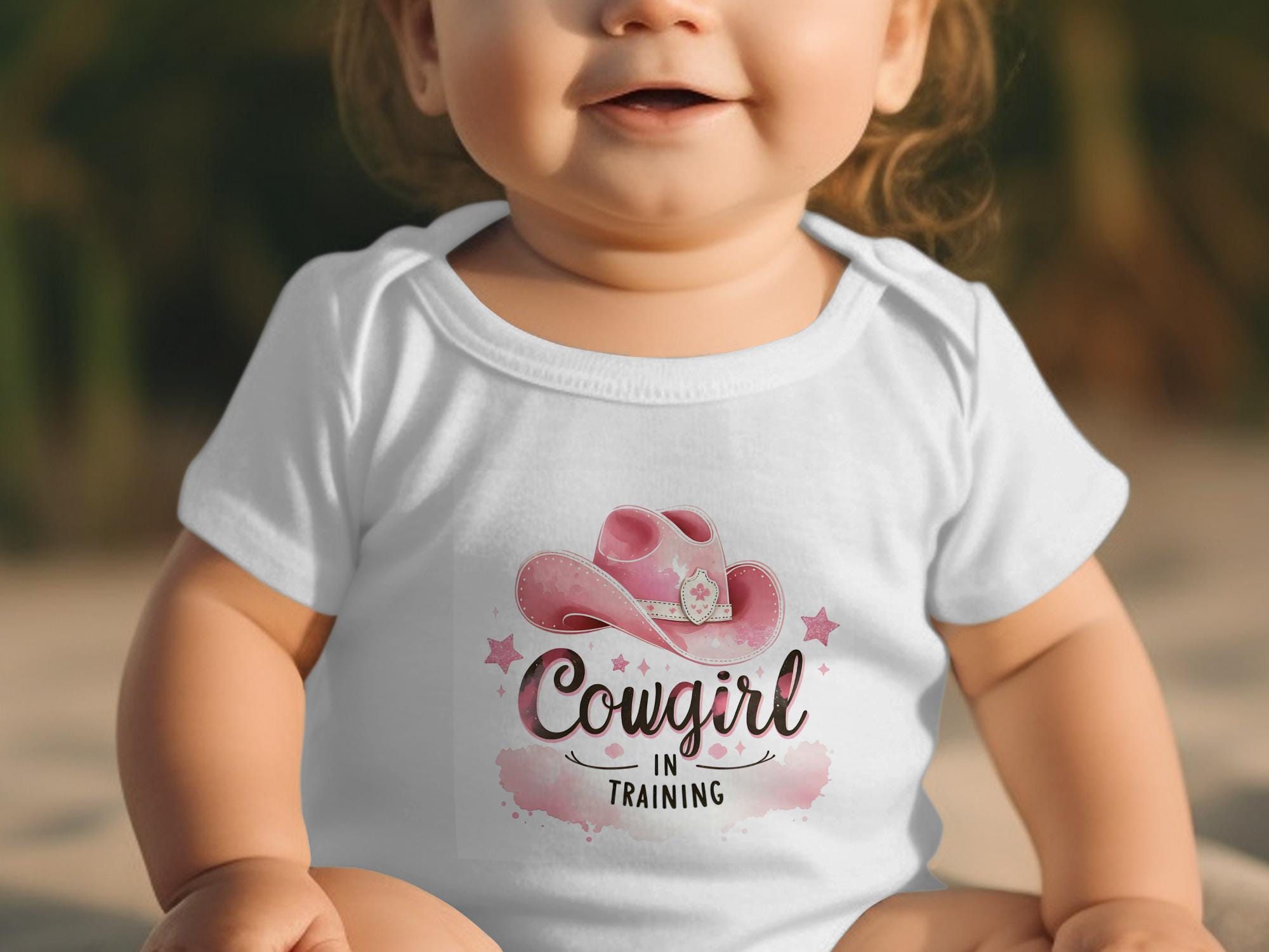 Cowgirl in Training Onesie: Pink Cowgirl Hat, Future Rodeo Star