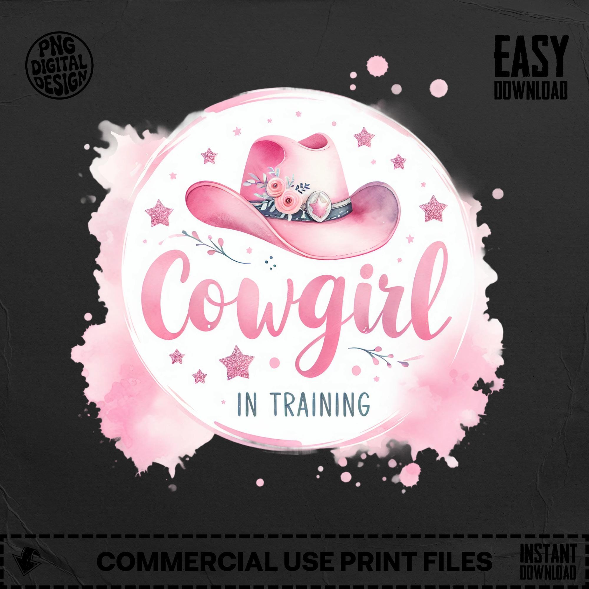 Cowgirl in Training PNG: Western Baby Girl Sublimation Design (Digital Download