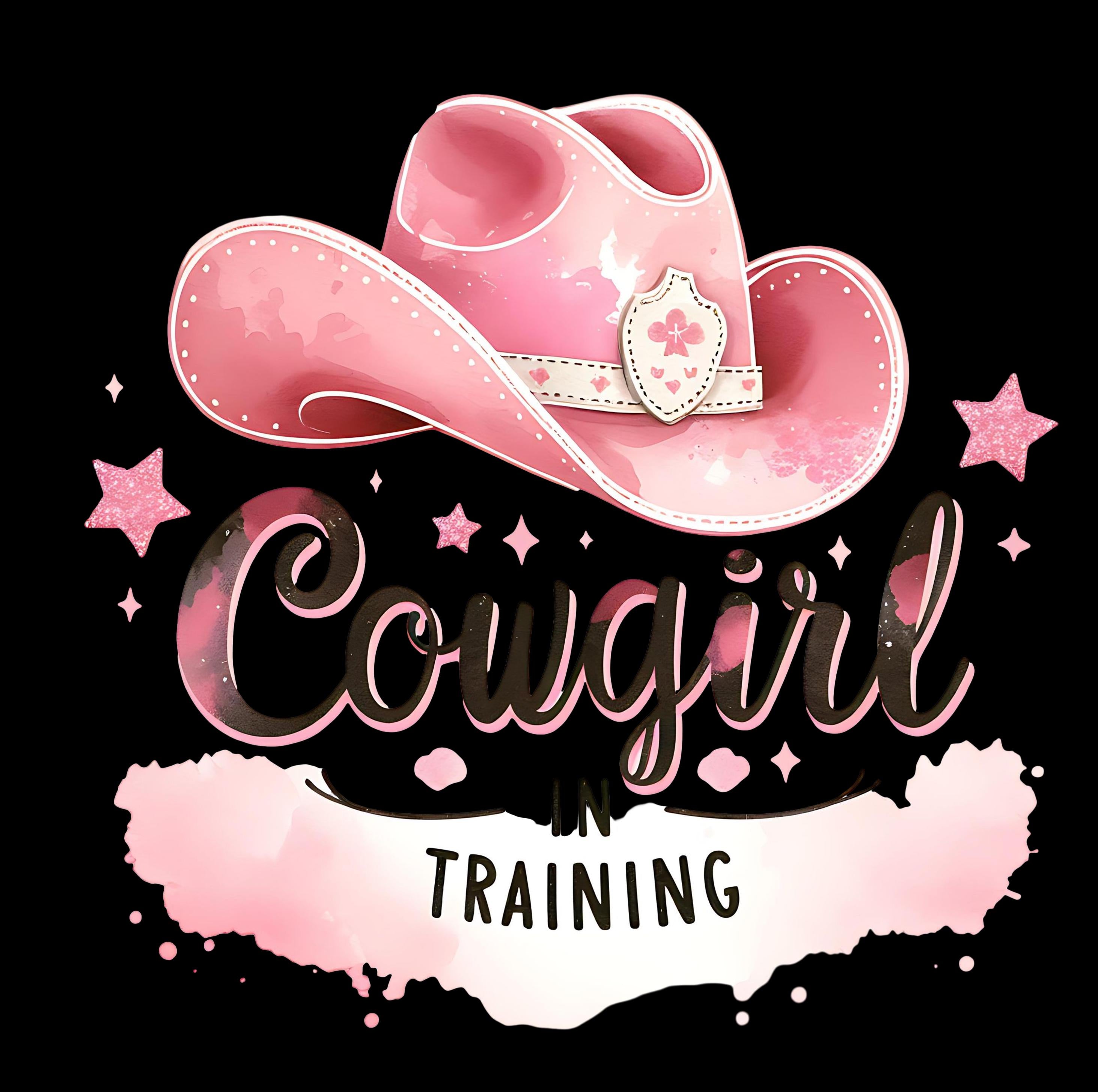Cowgirl in Training PNG: Pink Cowgirl Hat, Western Digital Download