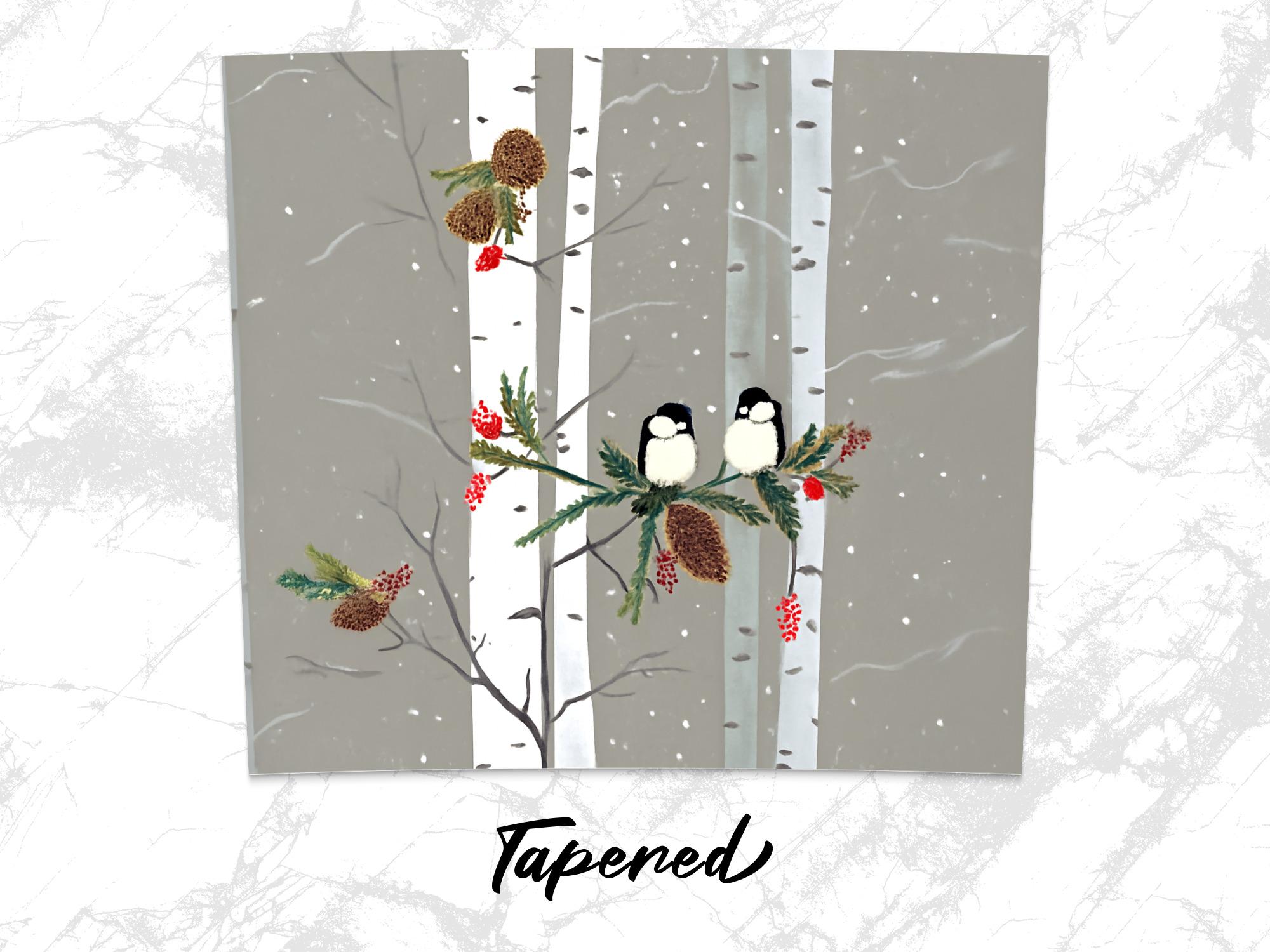 Chickadee Tumbler Wrap: Winter Bird, Birch Tree Design (Digital Download, 20oz PNG Files)
