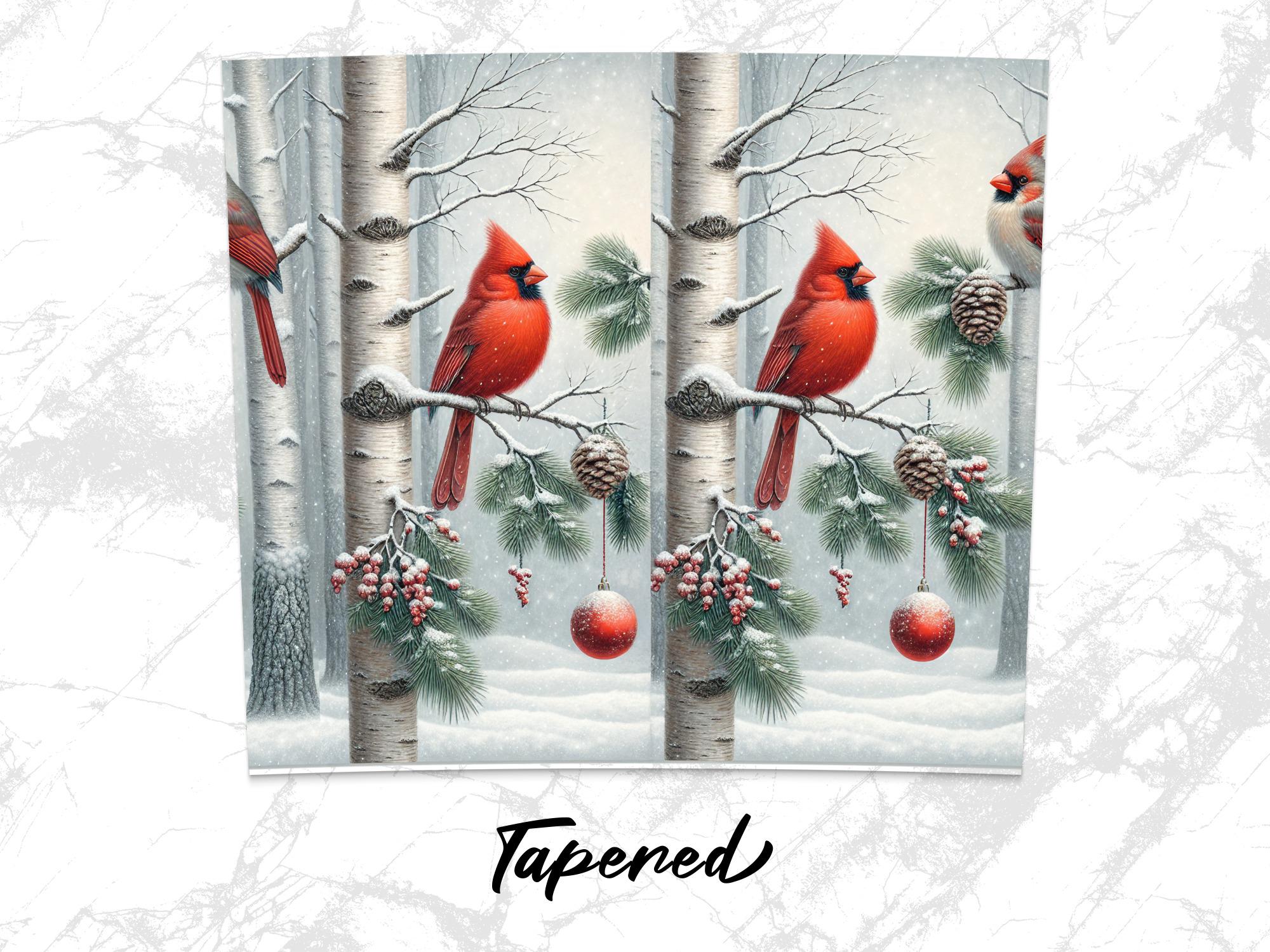 Christmas Cardinal Tumbler Wrap: 20oz Skinny Tumbler Sublimation Design (PNG Digital Download