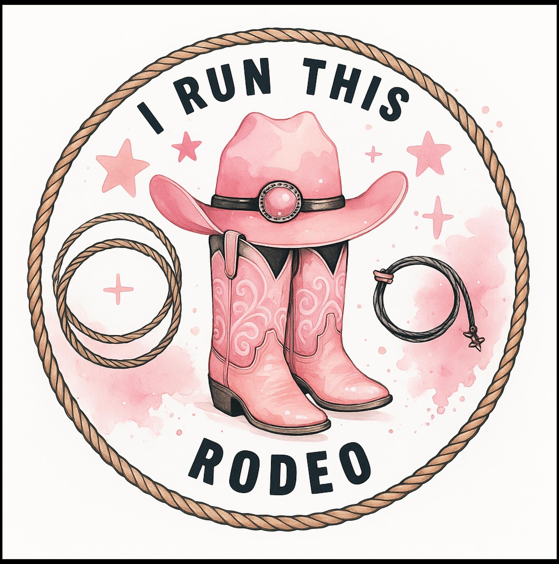 Pink Cowgirl Rodeo PNG: Western Sublimation Design (Digital Download