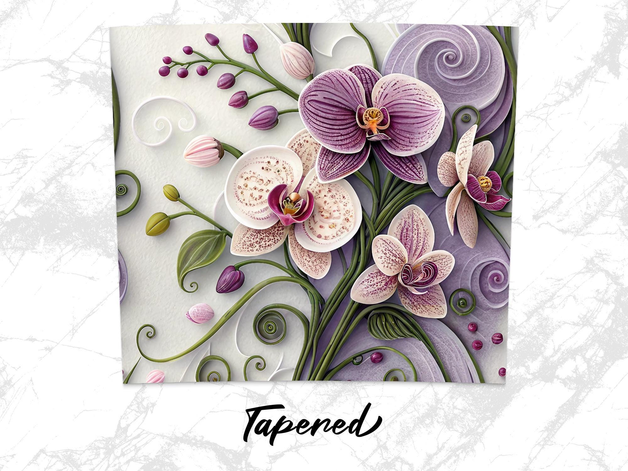 Orchid Tumbler Wrap: Purple Floral 20oz Skinny Tumbler PNG (Digital Download