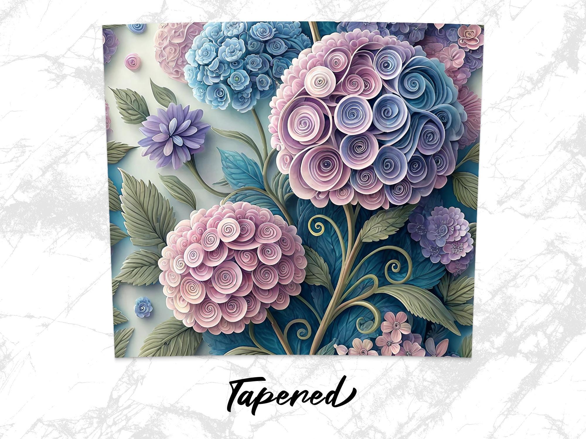 Hydrangea Tumbler Wrap: Floral Paper Quilling Design (Digital Download)