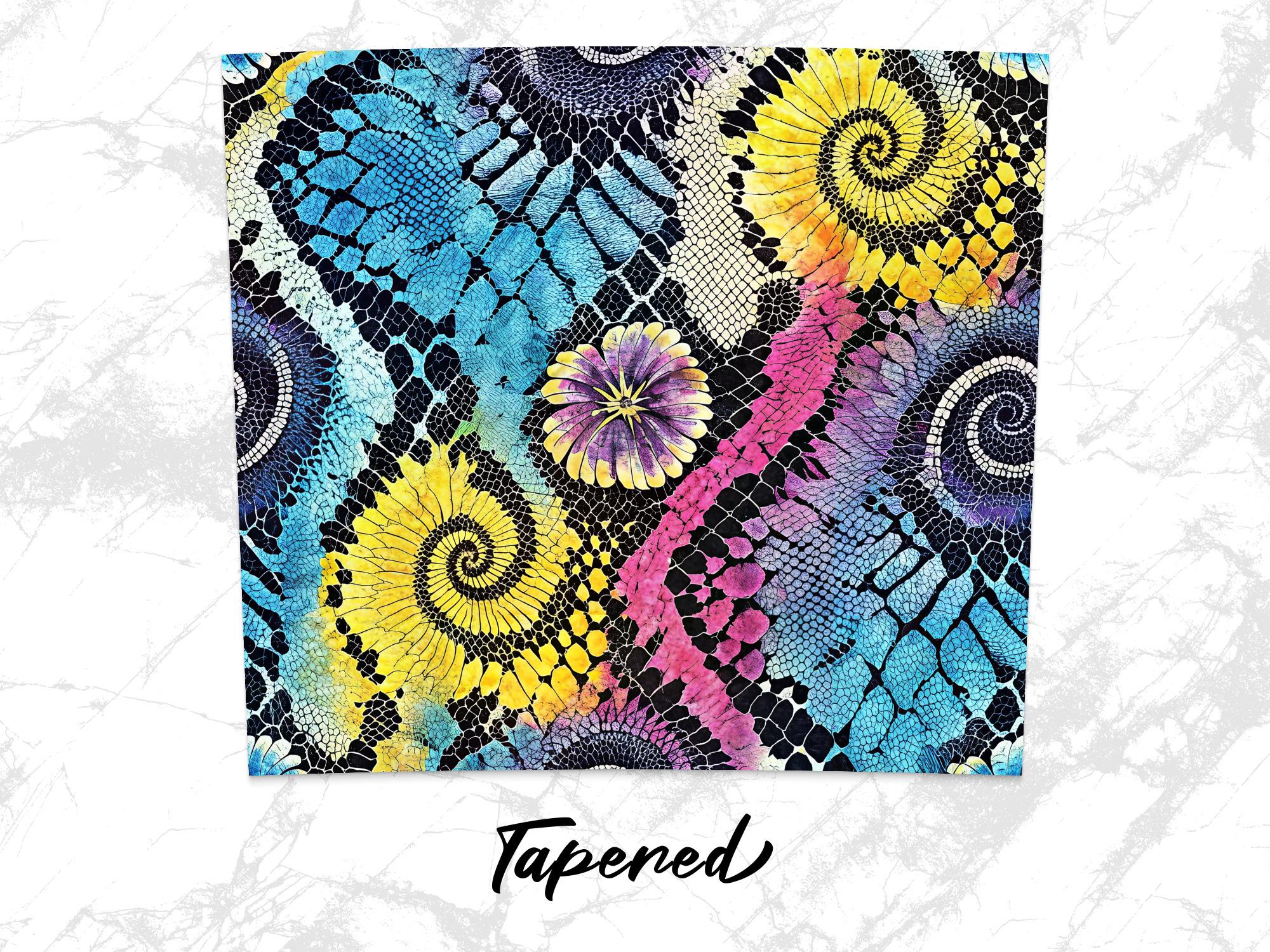 Floral Snakeskin Tumbler Wrap: Rainbow 20 oz Skinny Tumbler (Digital Download Design
