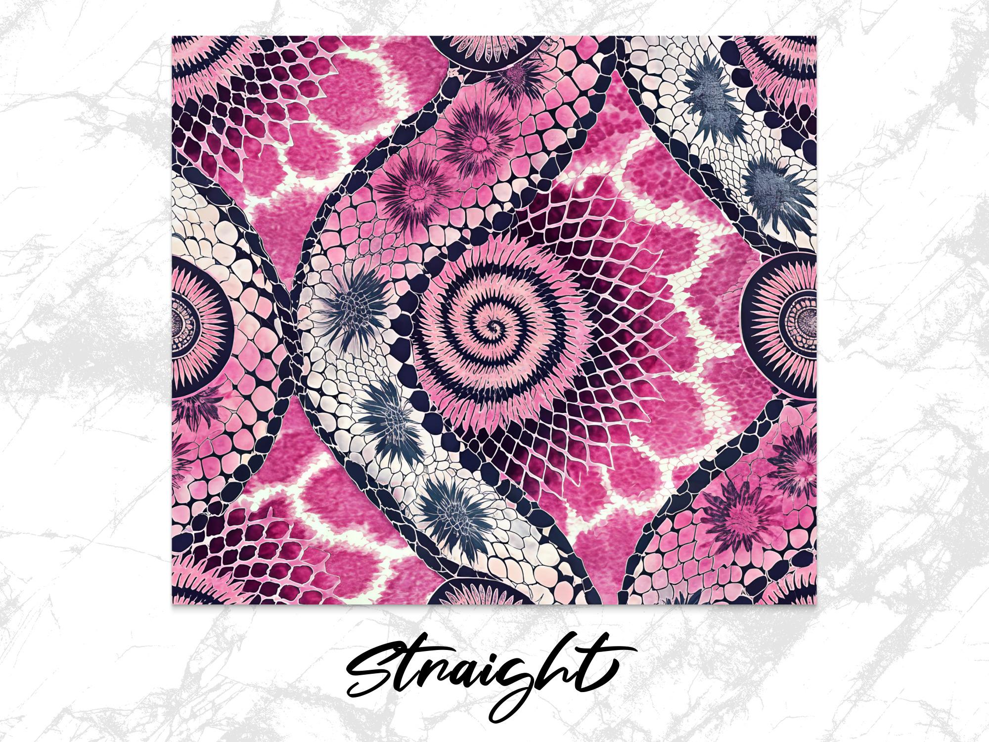 Pink Giraffe Tumbler Wrap: Floral Snake Skin Sublimation Design (Digital Download)