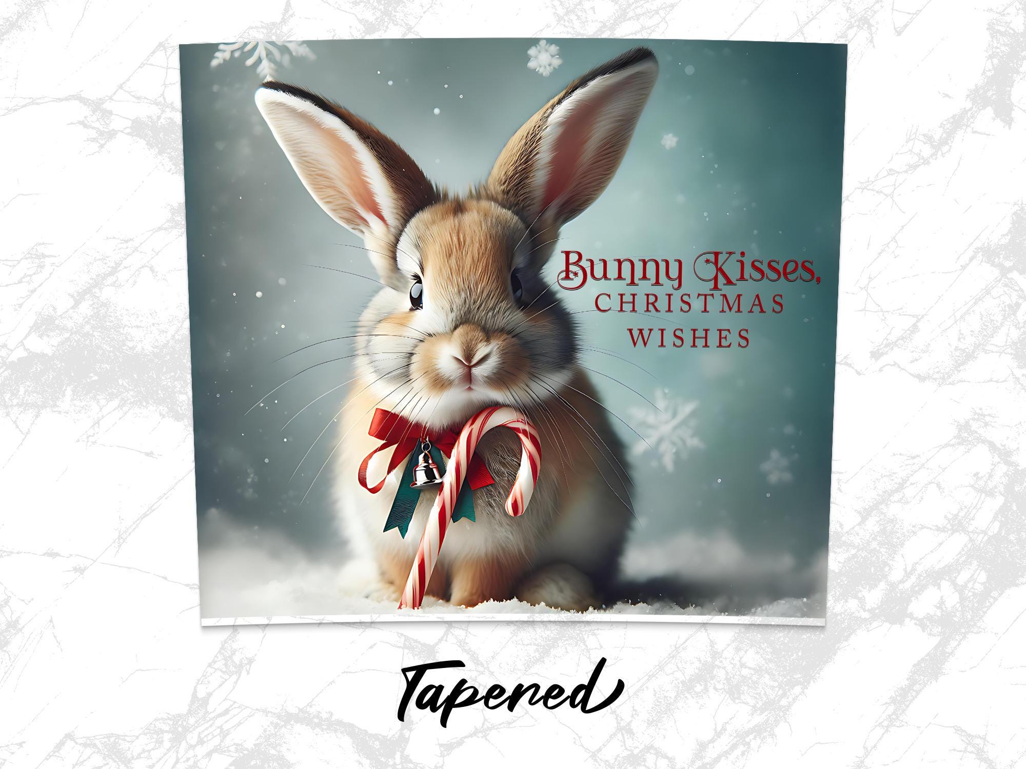Christmas Bunny Tumbler Wrap: Holiday Kisses Design (Digital Download)