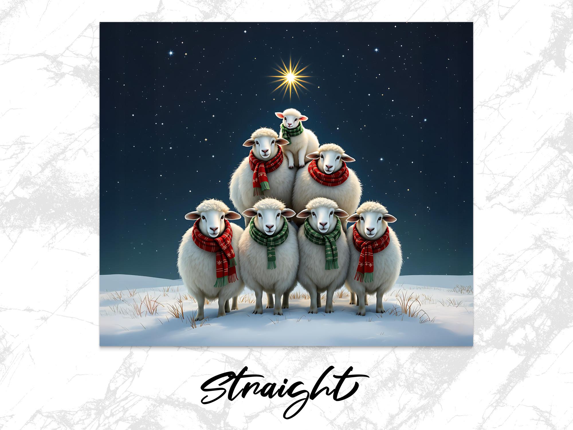 Christmas Sheep Tumbler Wrap: Holiday Sublimation Design (Digital Download)