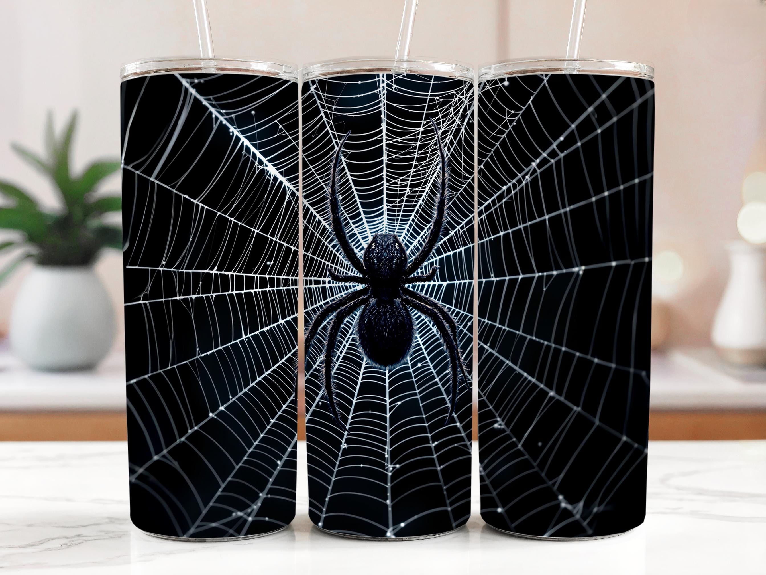 Spider Web Tumbler Wrap: Spooky Halloween Sublimation Design (Digital Download