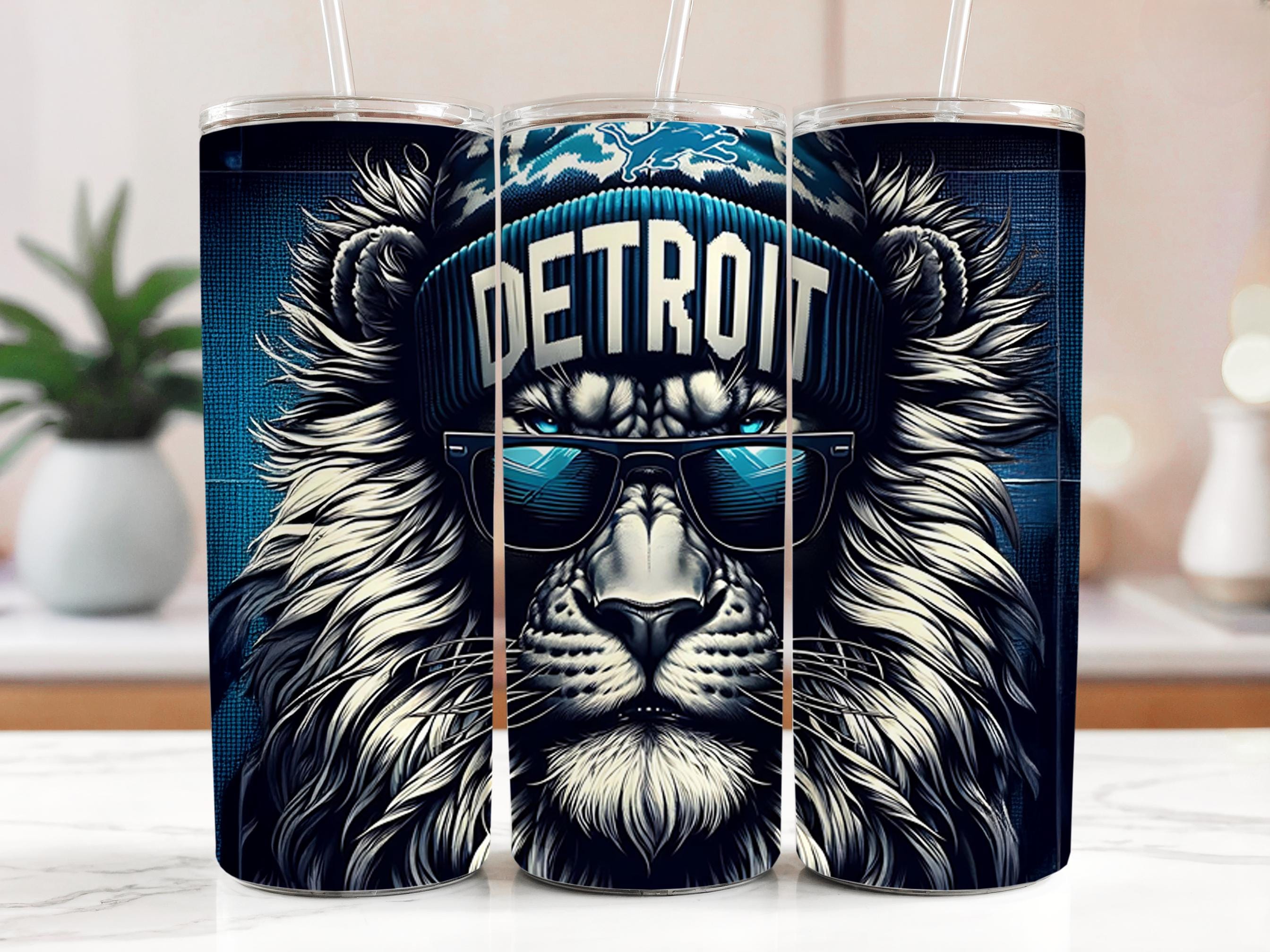 Detroit Lions Tumbler Wrap: Football Lion PNG (Digital Download)