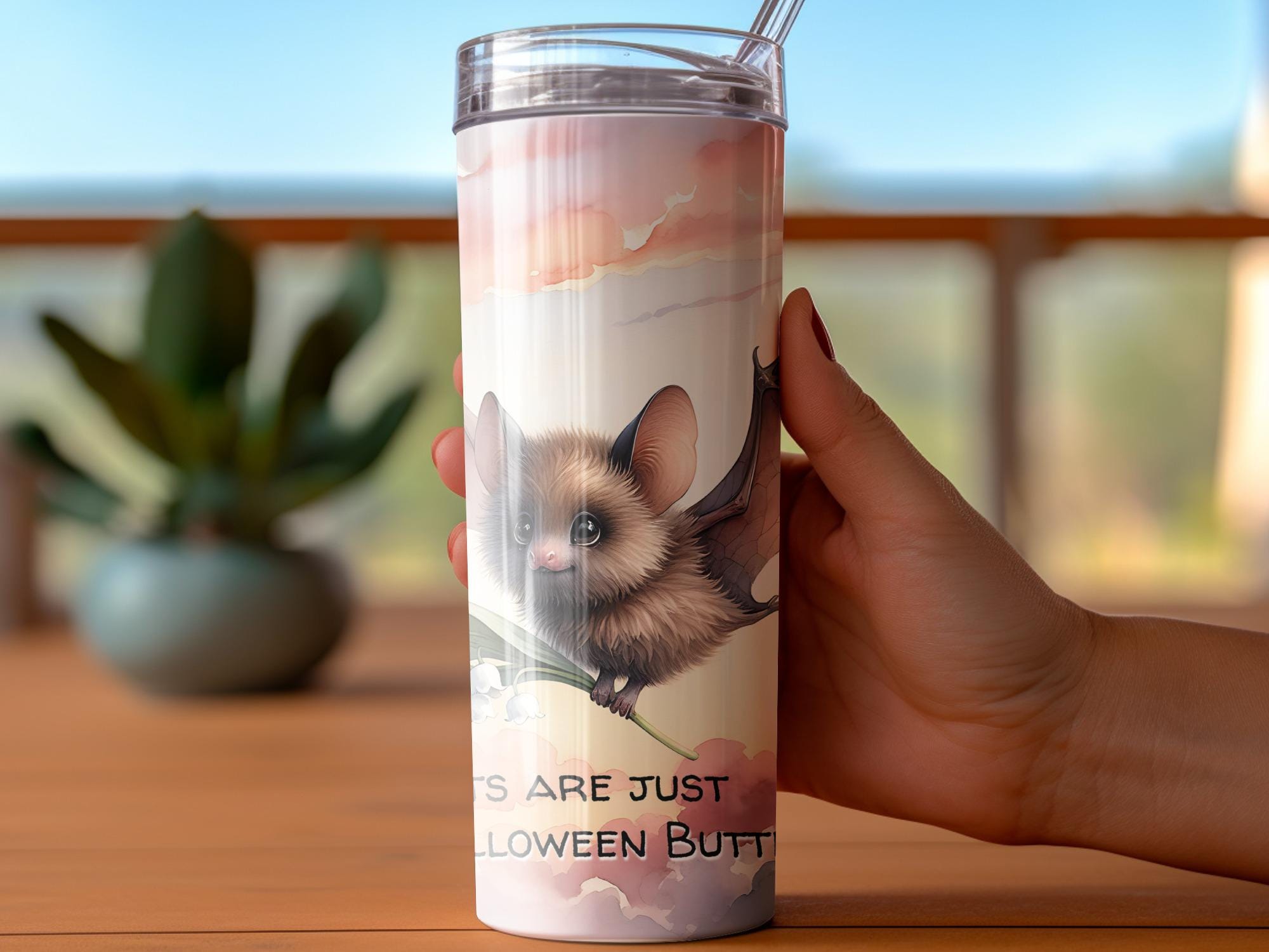 Cute Bat 20oz Tumbler Wrap, Bats are Halloween Butterflies PNG, Flying Bat Sublimation Design, Floral Bat Tumbler, Digital Download