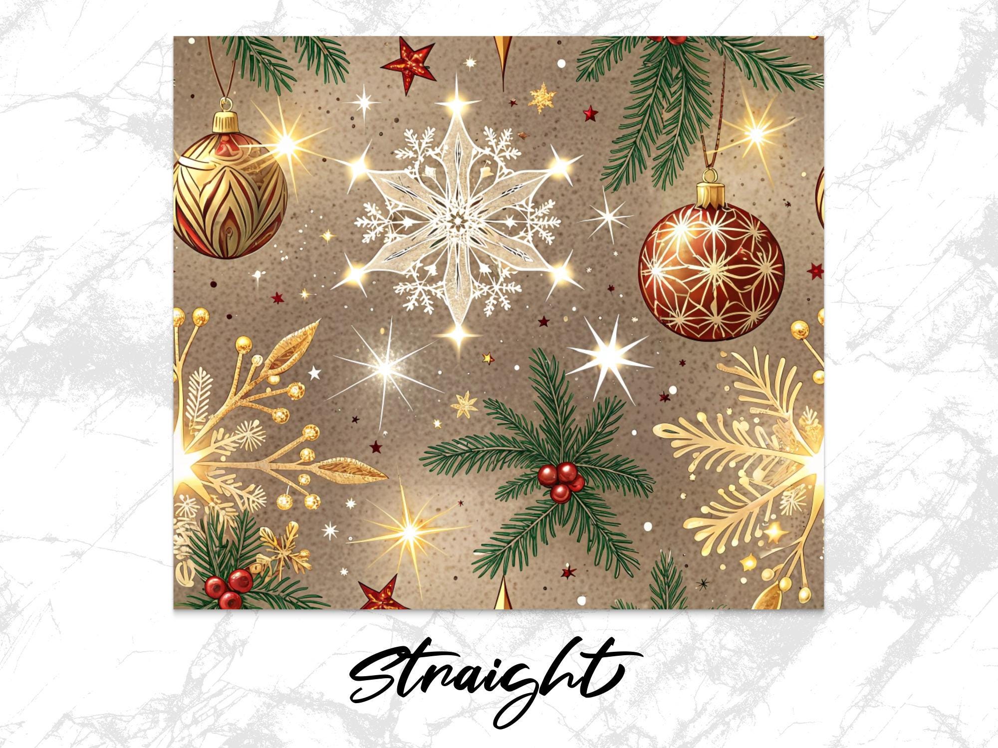 Christmas Ornament Tumbler Wrap: Festive 20oz Skinny Tumbler PNG (Digital Download)