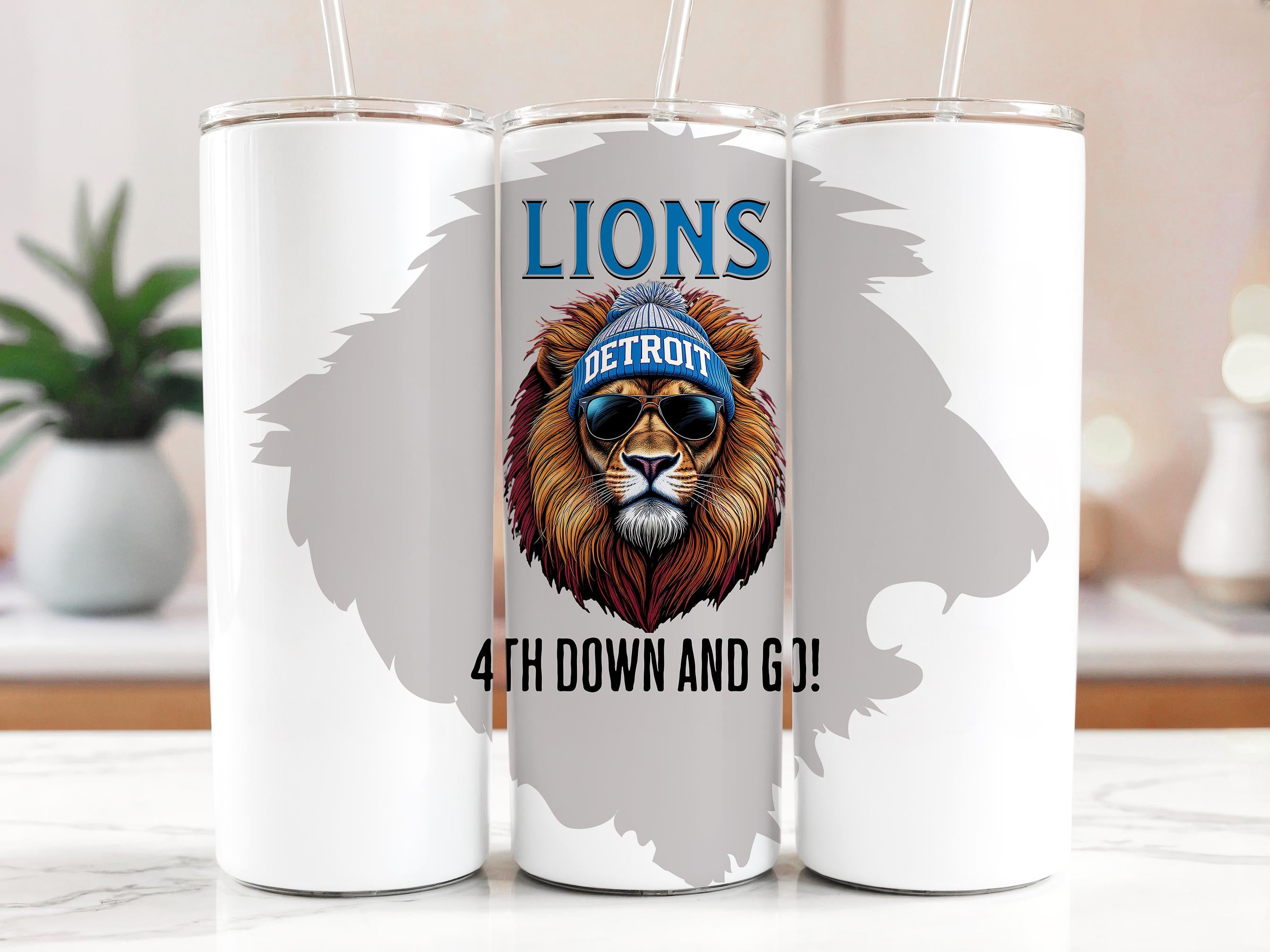 Detroit Lions Tumbler Wrap: Football Lion Sublimation Design (Digital Download)