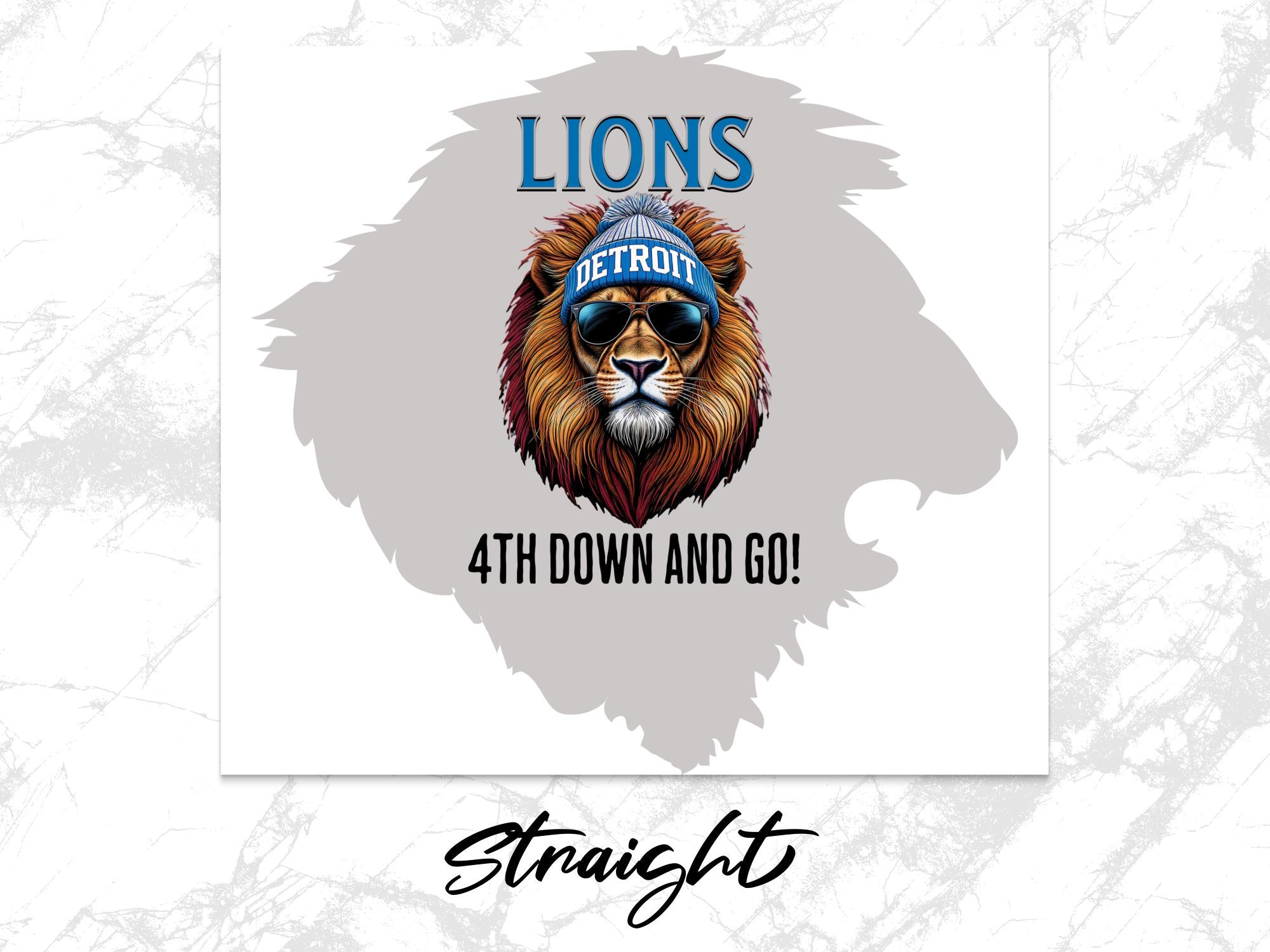 Detroit Lions Tumbler Wrap: Football Lion Sublimation Design (Digital Download)