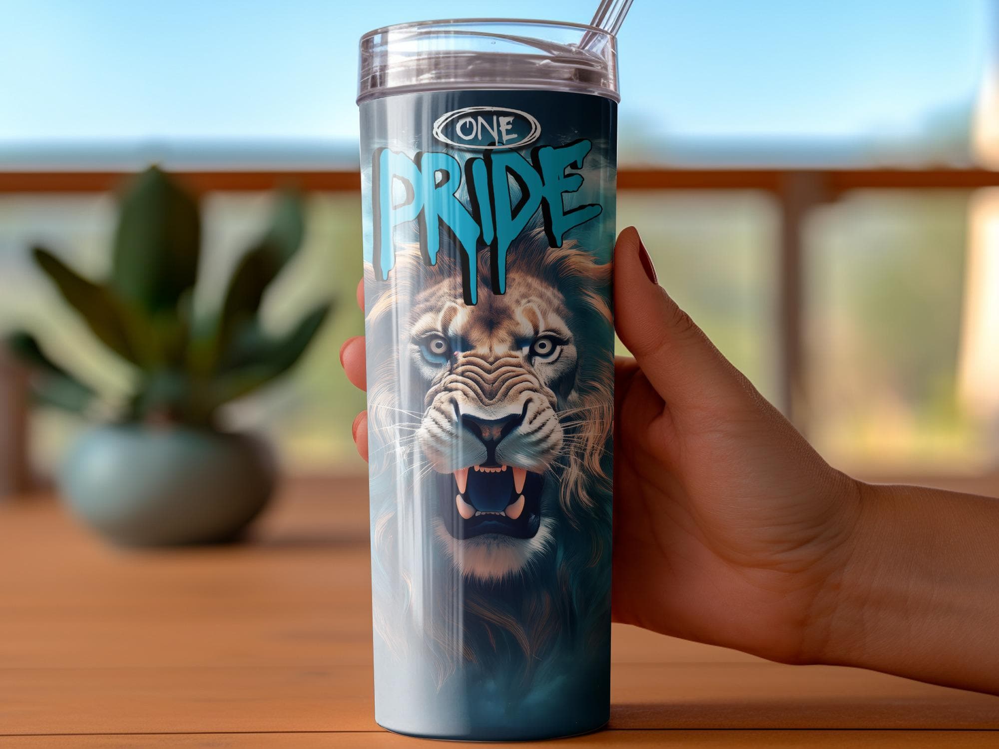 Pride Lion Tumbler Wrap: Angry Lions Sublimation Design (Digital Download)