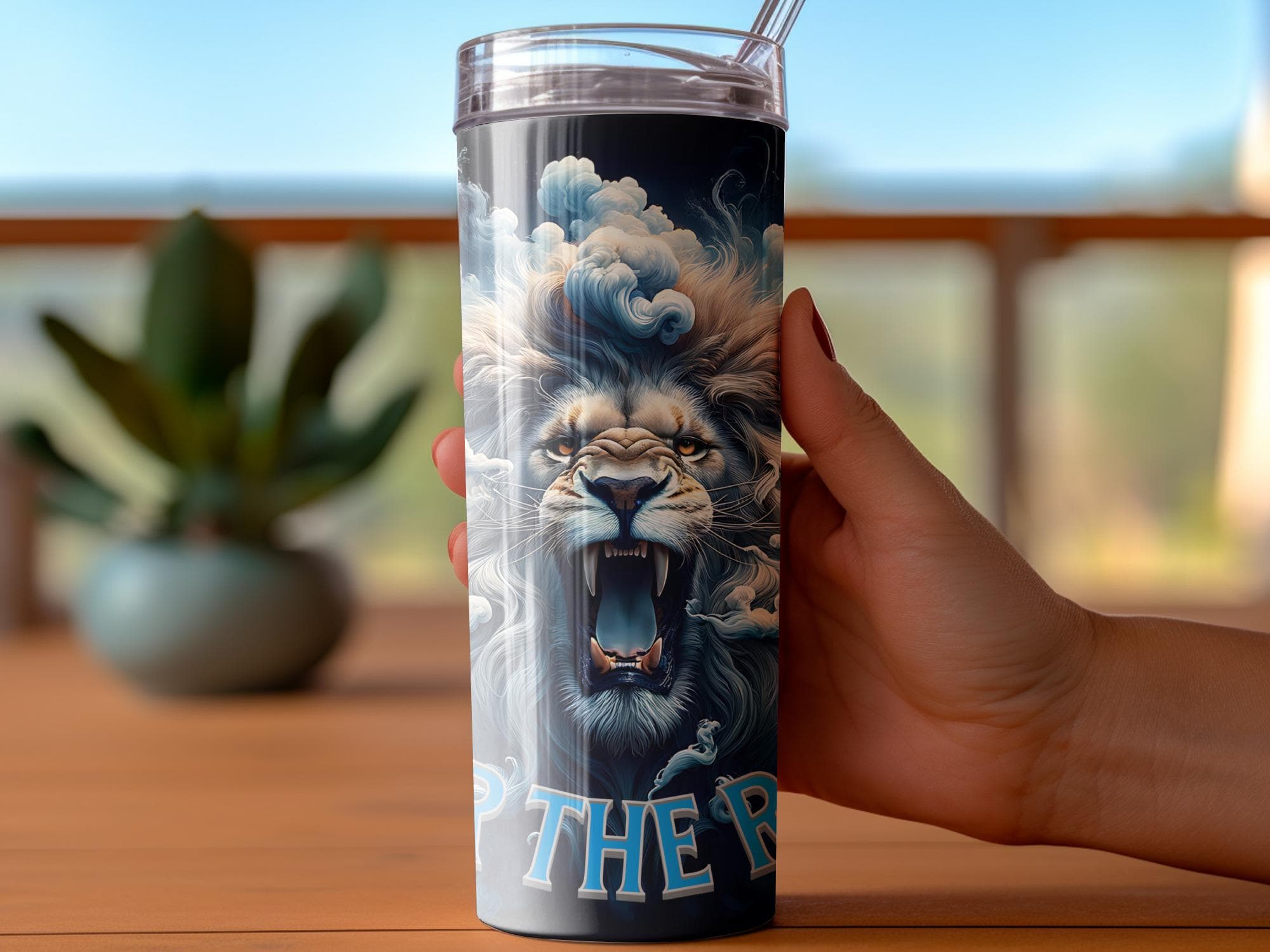 Roaring Lion Tumbler Wrap: Fierce Animal Design (Digital Download)