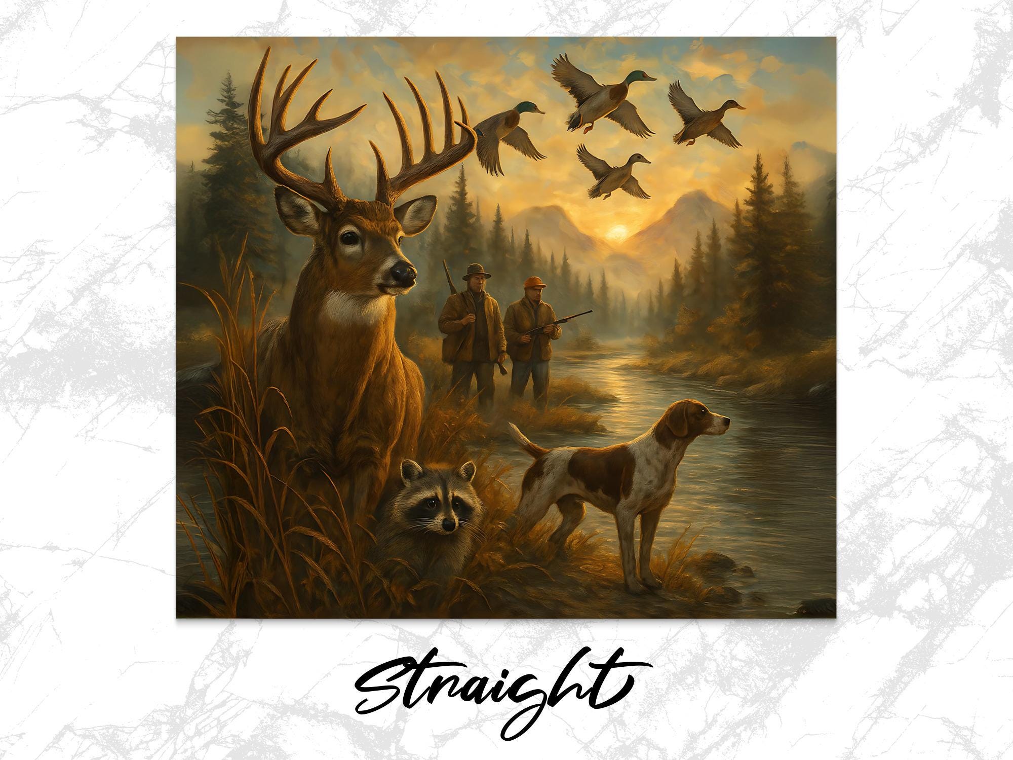 Deer Hunting Tumbler Wrap: Wildlife Sublimation Design (Digital Download)