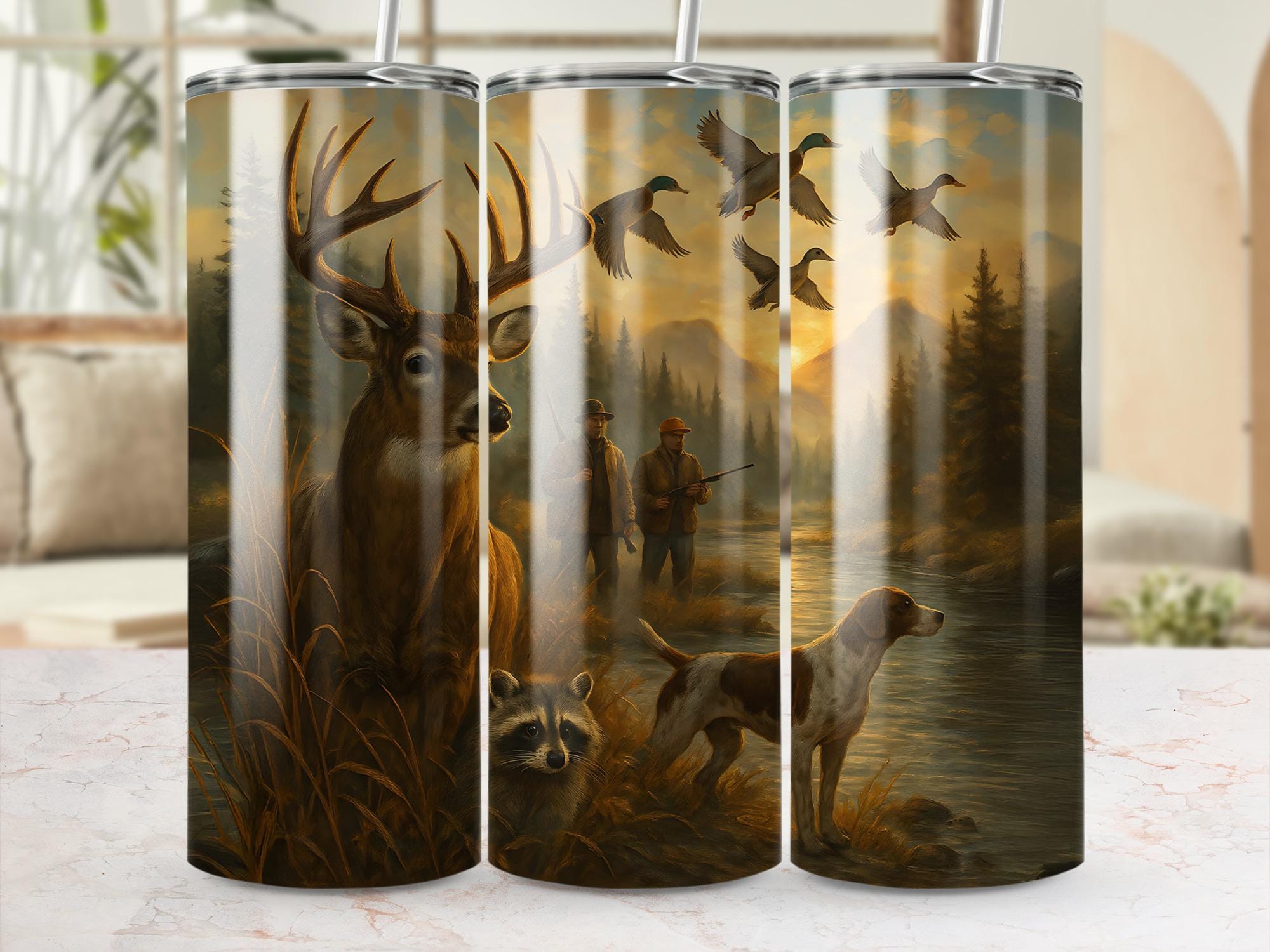 Deer Hunting Tumbler Wrap: Wildlife Sublimation Design (Digital Download)