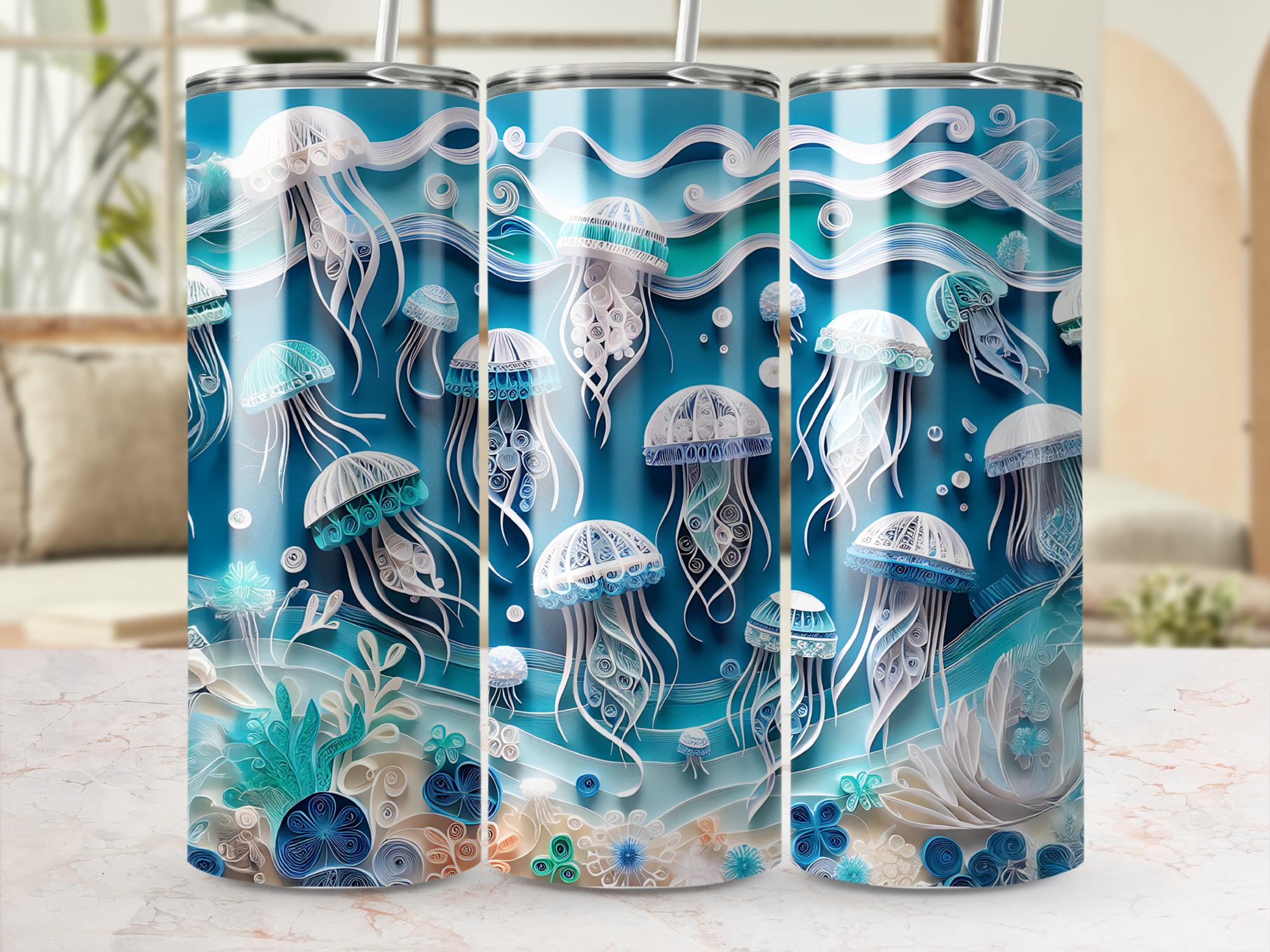 Jellyfish Tumbler Wrap: Under The Sea Sublimation Design (Digital Download)