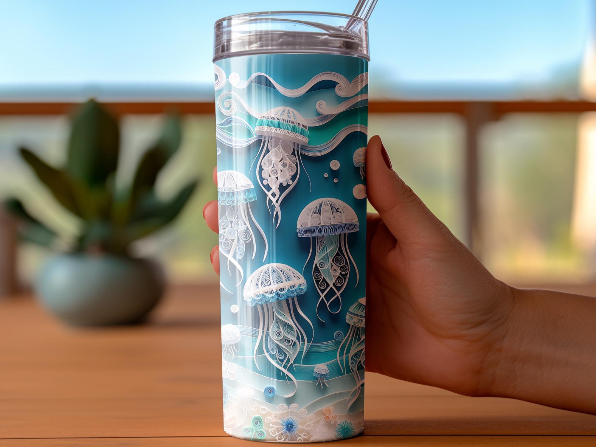 Jellyfish Tumbler Wrap: Under The Sea Sublimation Design (Digital Download)